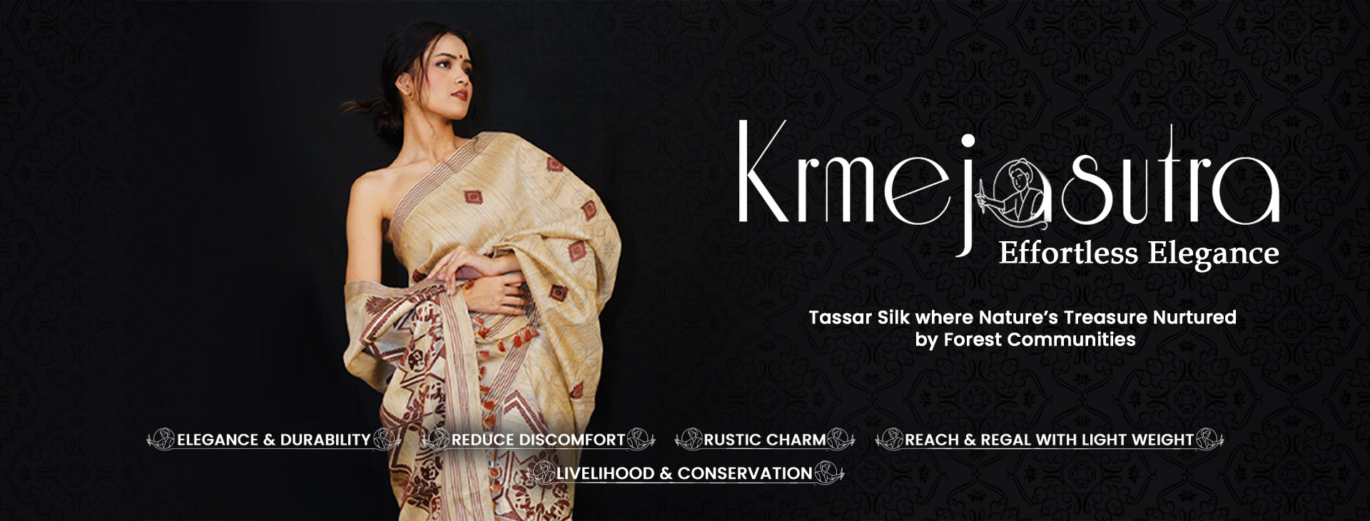 AVA Saree Tassar Silk