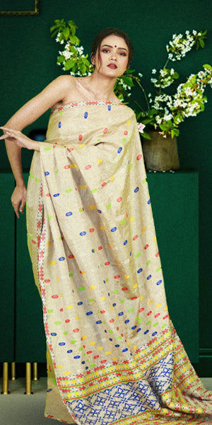 HANDWOVEN ASSAM GI MUGA SILK SAREE MSS07