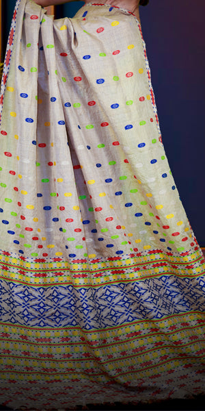 HANDWOVEN ASSAM GI MUGA SILK SAREE MSS07