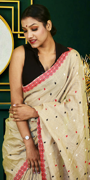 HANDWOVEN ASSAM GI MUGA SILK SAREE MSS06