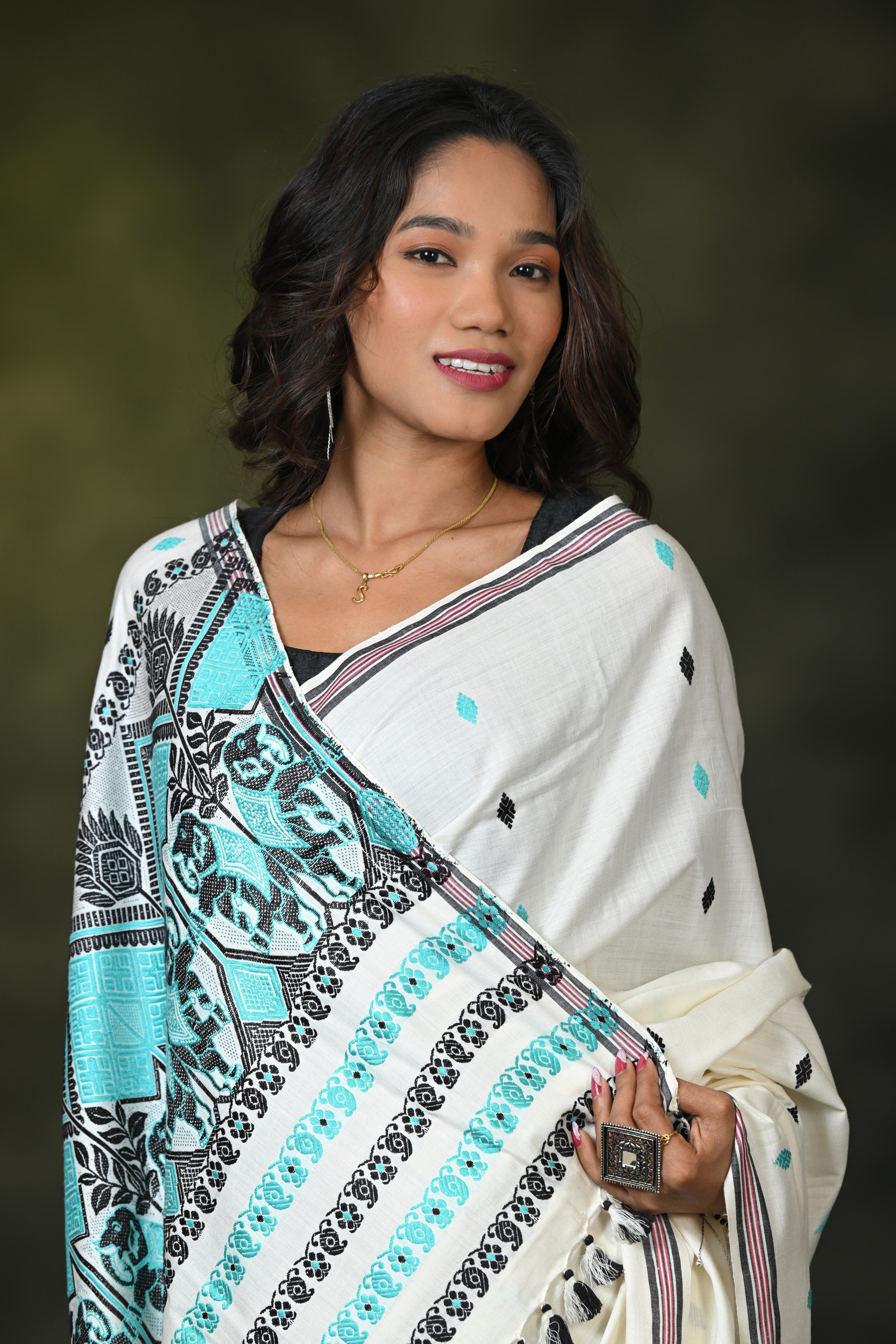 HANDWOVEN NATURAL DYE ASSAM AHIMSA (ERI) SILK SAREE ERS6940