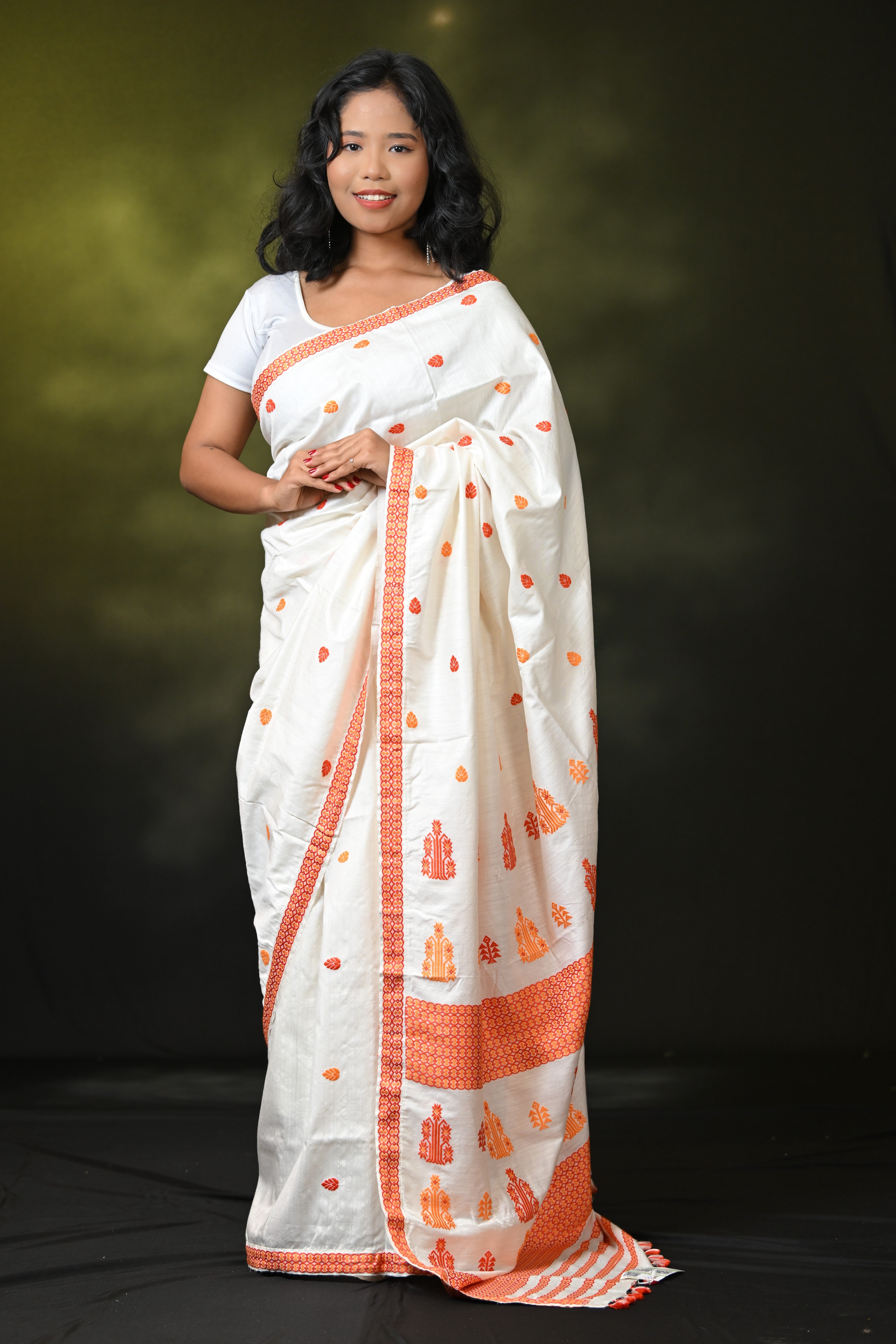 HANDWOVEN ASSAM PATT SILK SAREE ASS7619