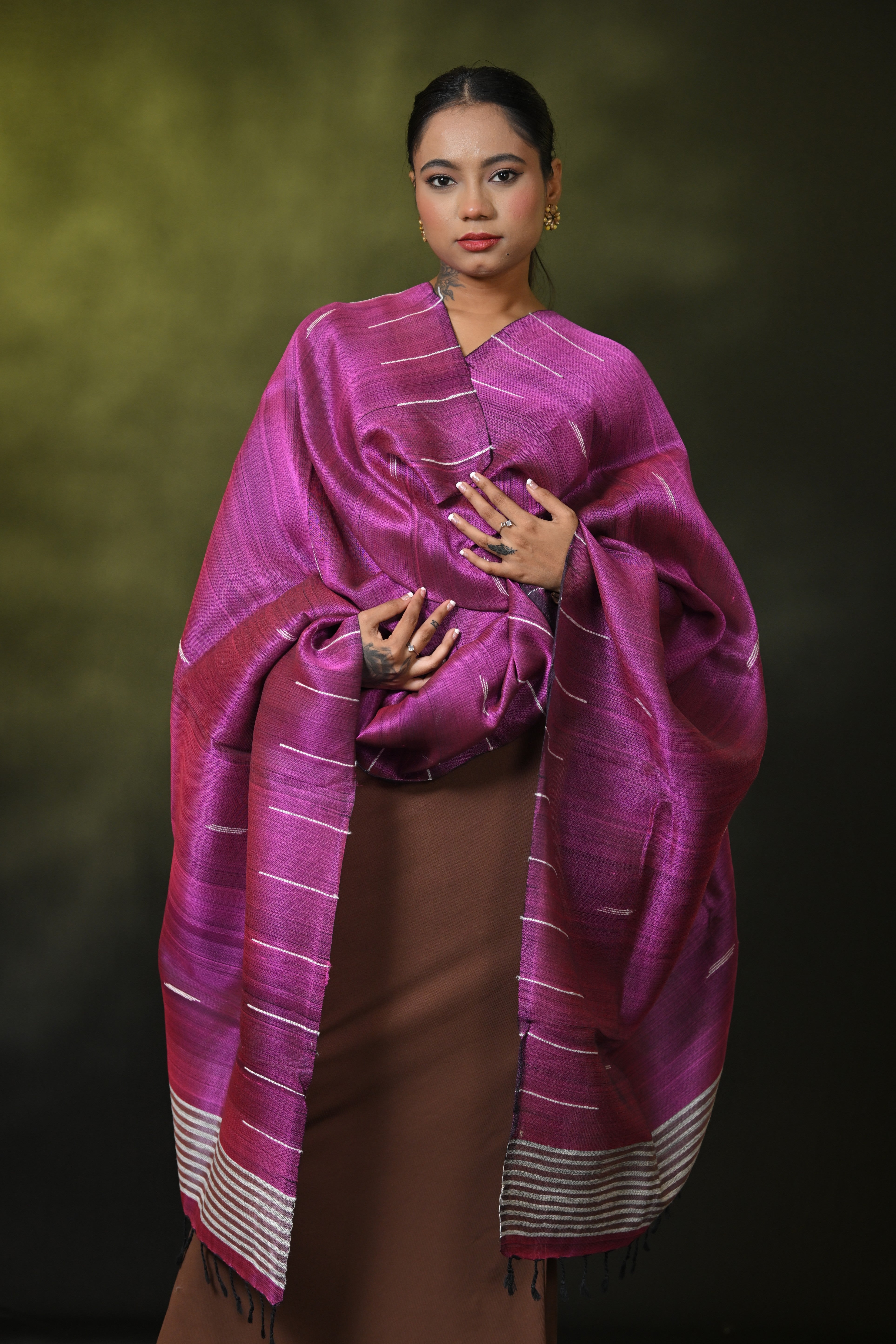 HANDWOVEN ASSAM COTTON DUPATTA CDU5318