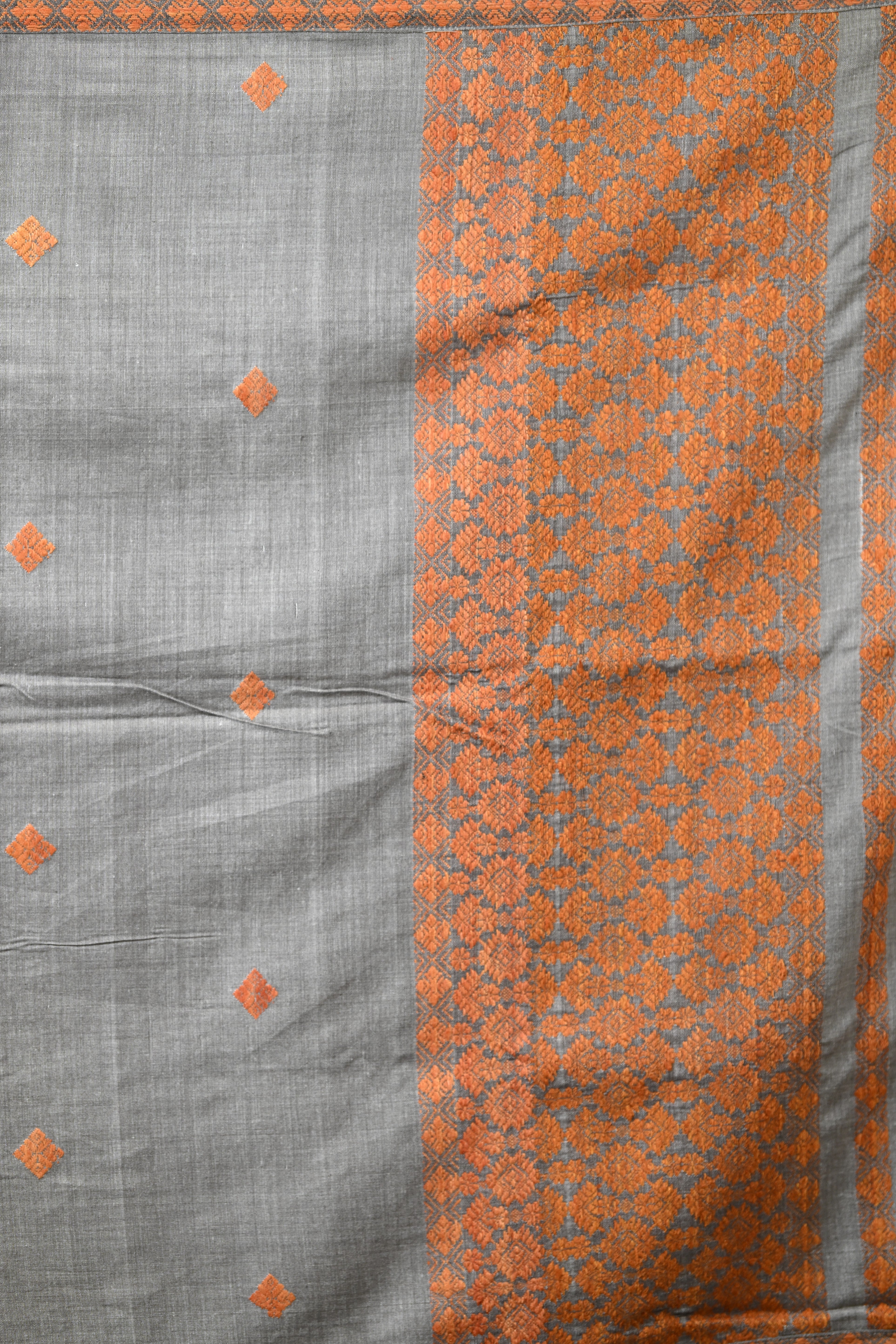 HANDWOVEN ASSAM AHIMSA (ERI) SILK MEKHLA CHADOR ESMC6918