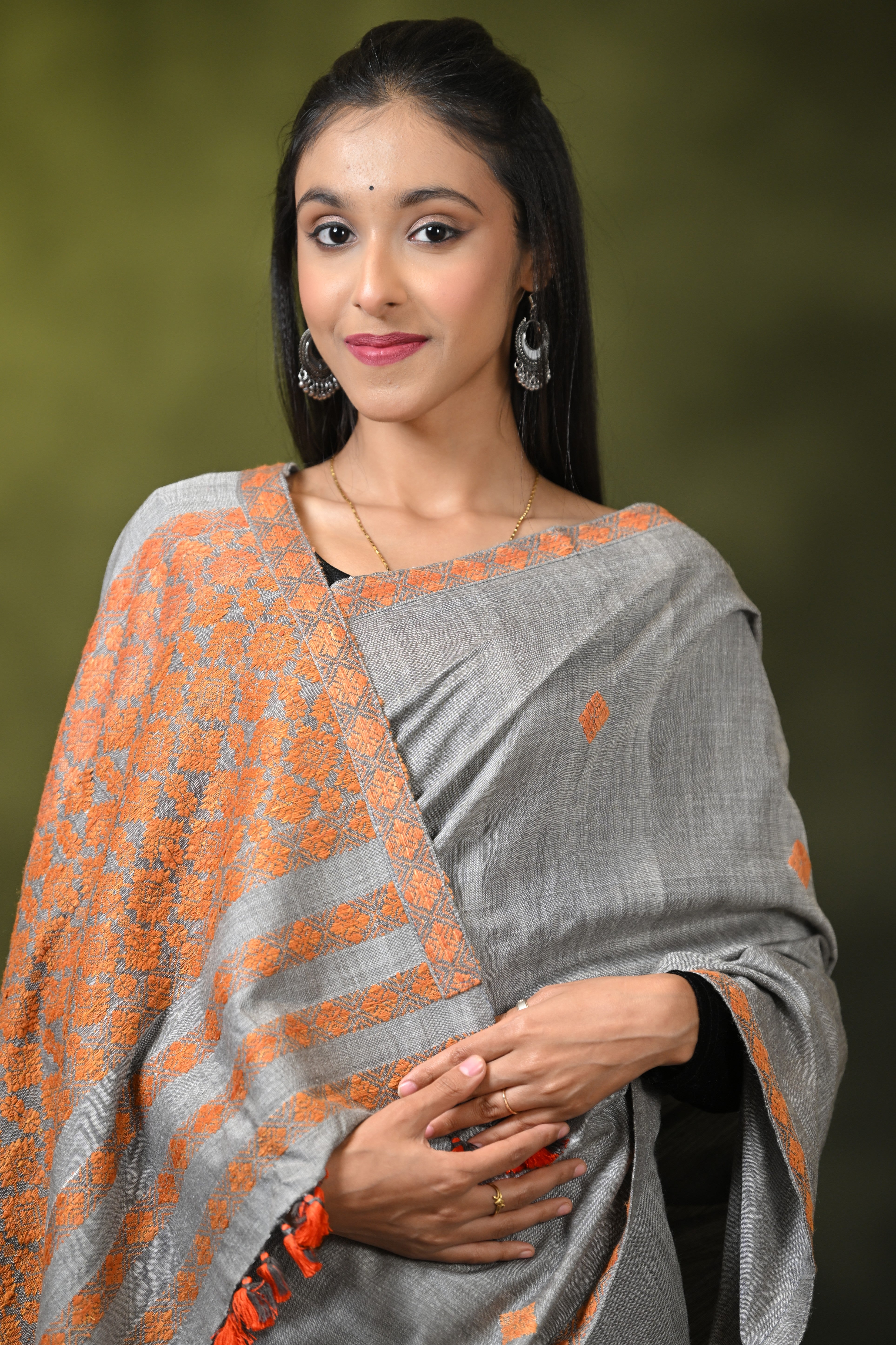 HANDWOVEN ASSAM AHIMSA (ERI) SILK MEKHLA CHADOR ESMC6918