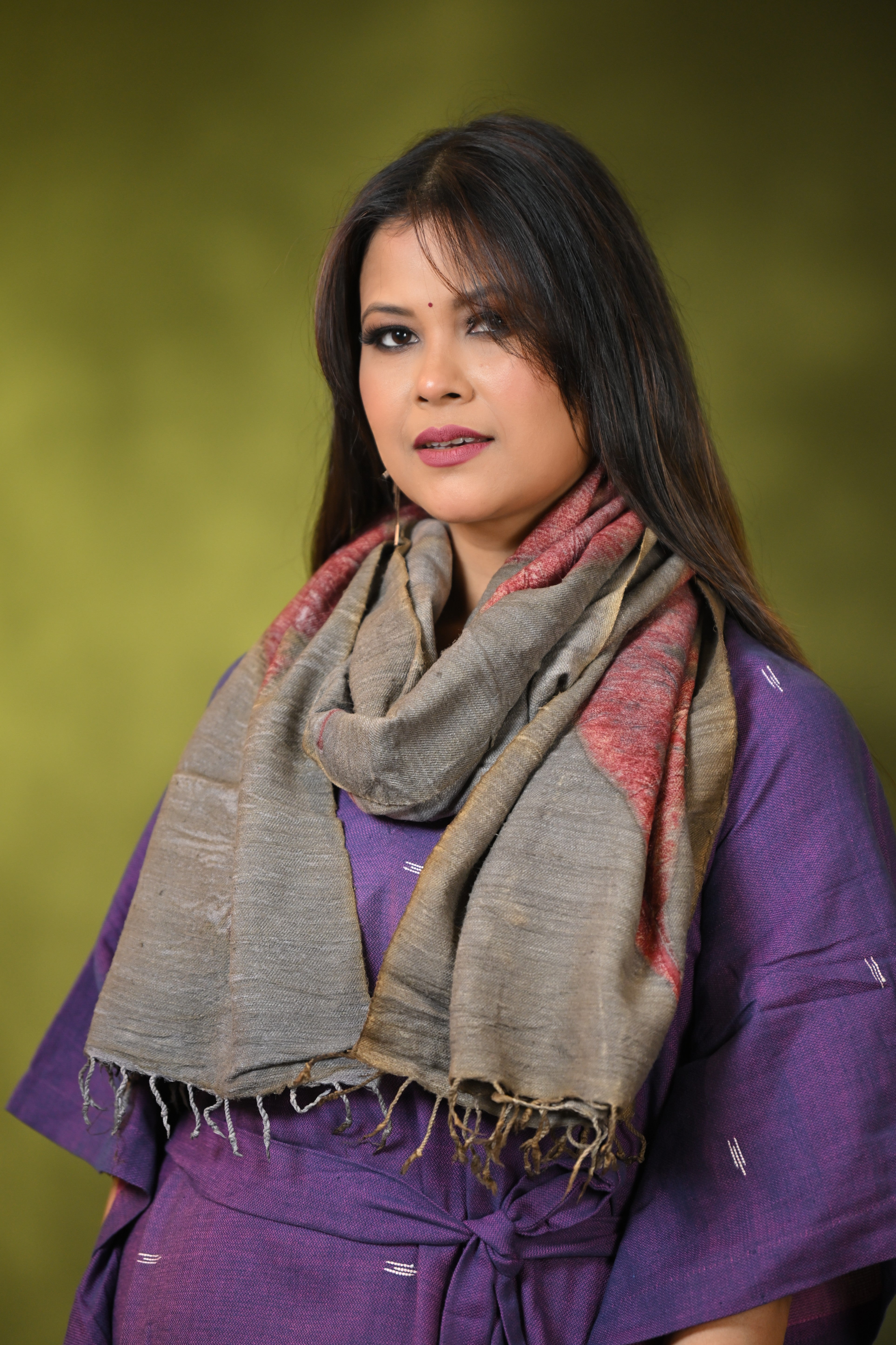 HANDWOVEN ASSAM NATURAL DYE ERI SILK STOLE ESST7757