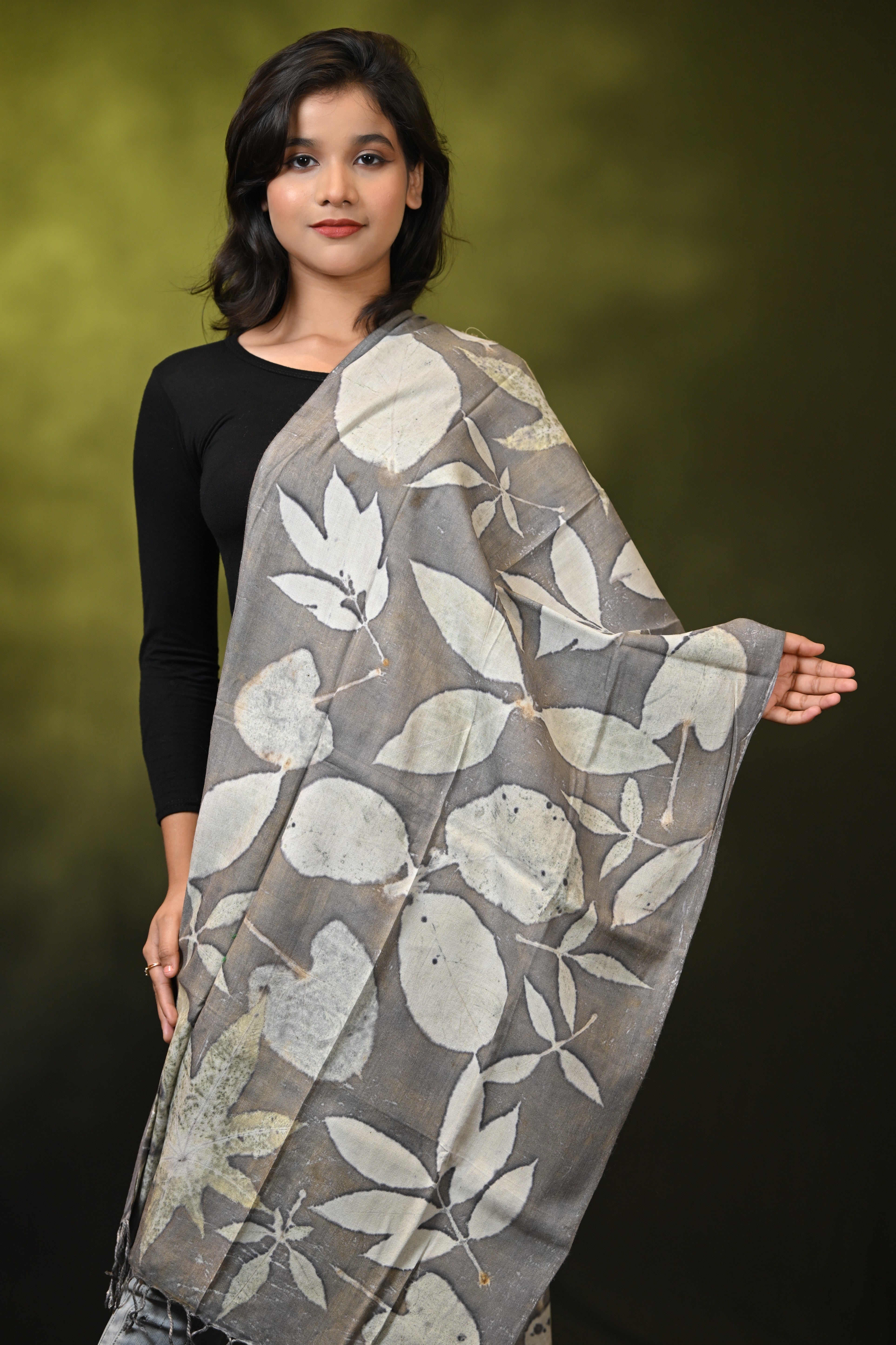 HANDWOVEN ASSAM NATURAL DYE ERI SILK STOLE ESST7754