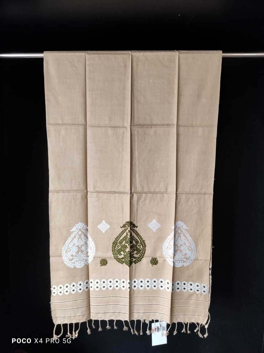 HANDWOVEN ASSAM GI MUGA SILK STOLE MSSTOLE01