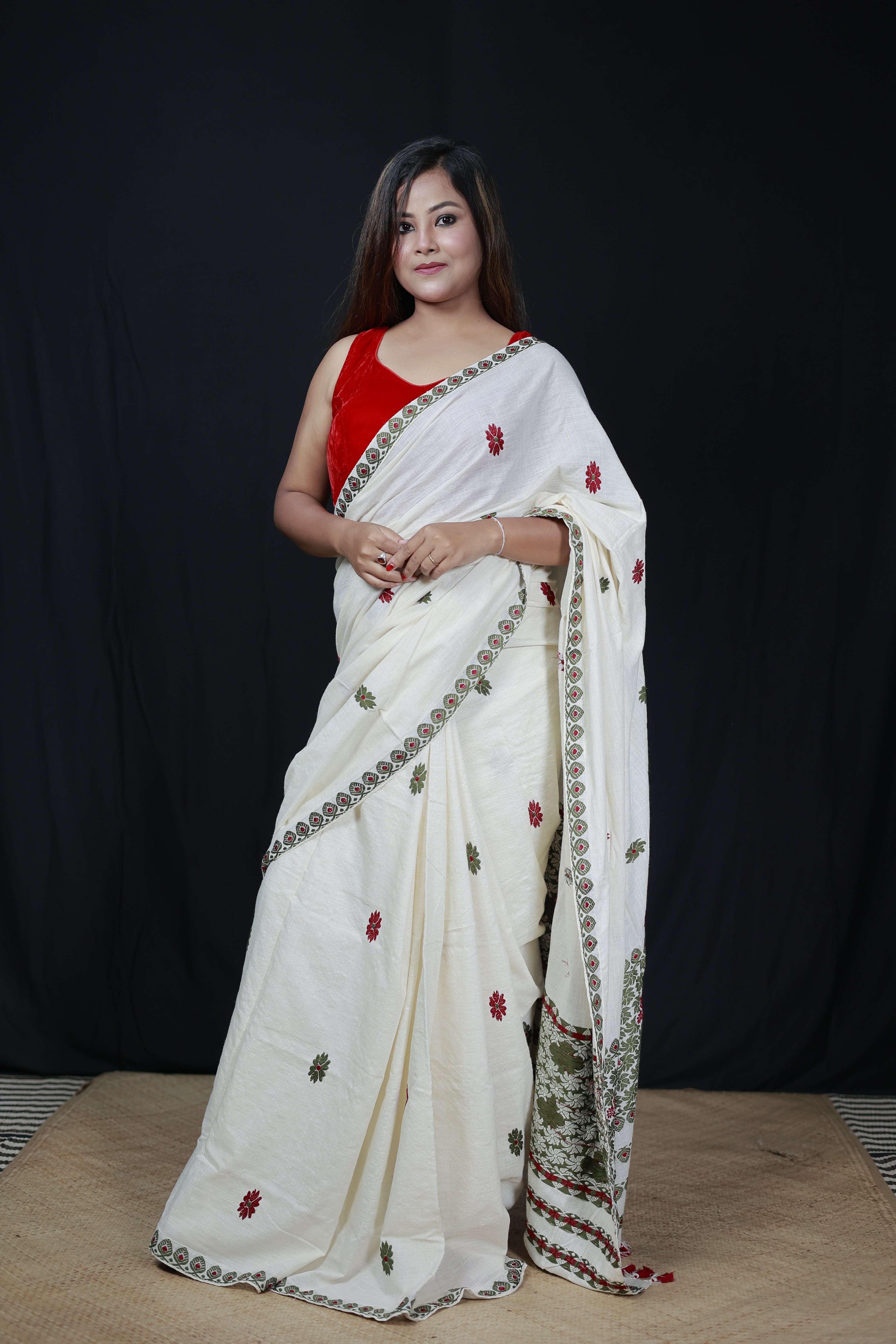 HANDWOVEN NATURAL DYE ASSAM AHIMSA (ERI) SILK SAREE ESS19