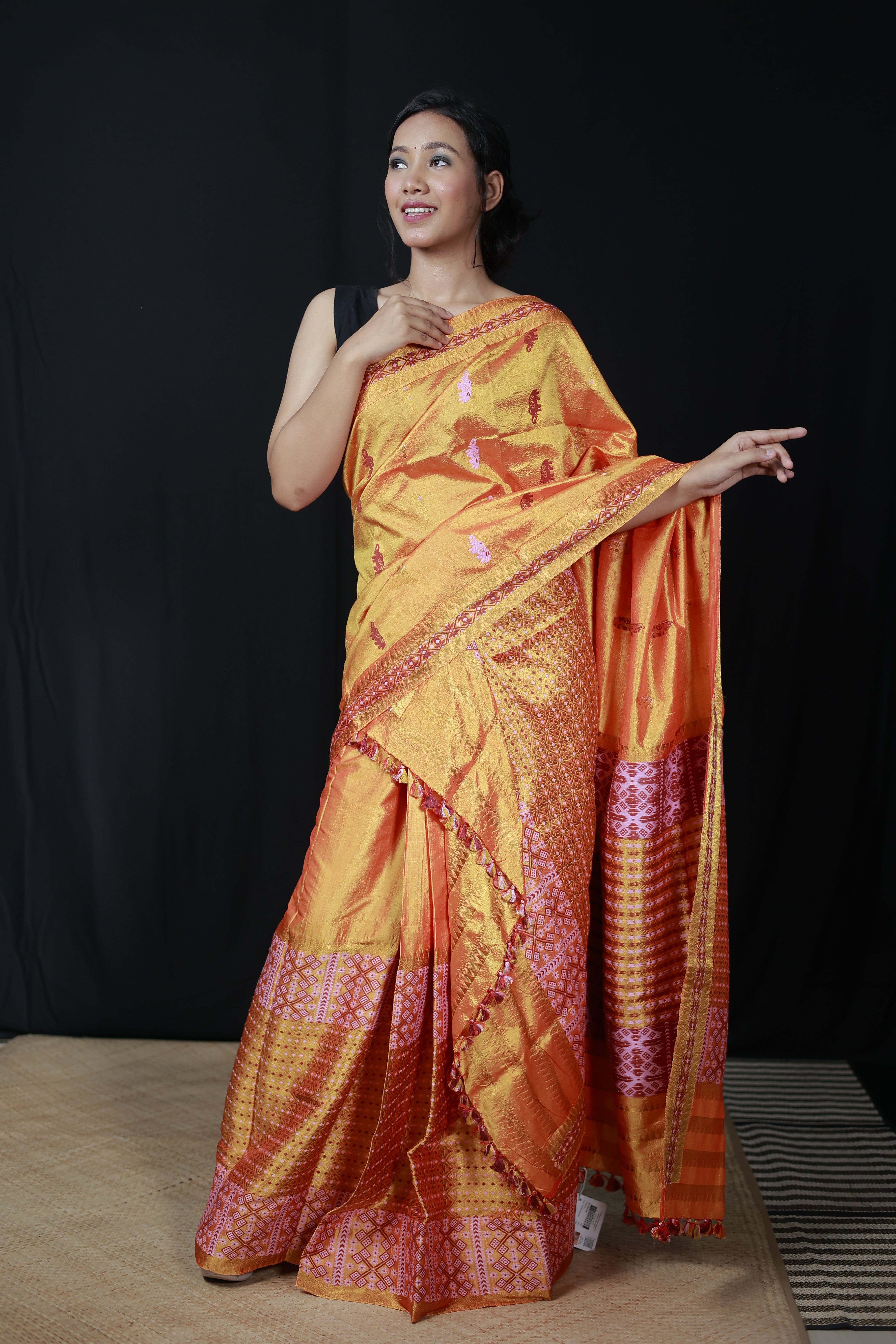 HANDWOVEN ASSAM PAT SILK MEKHALA CHADOR ASMC11