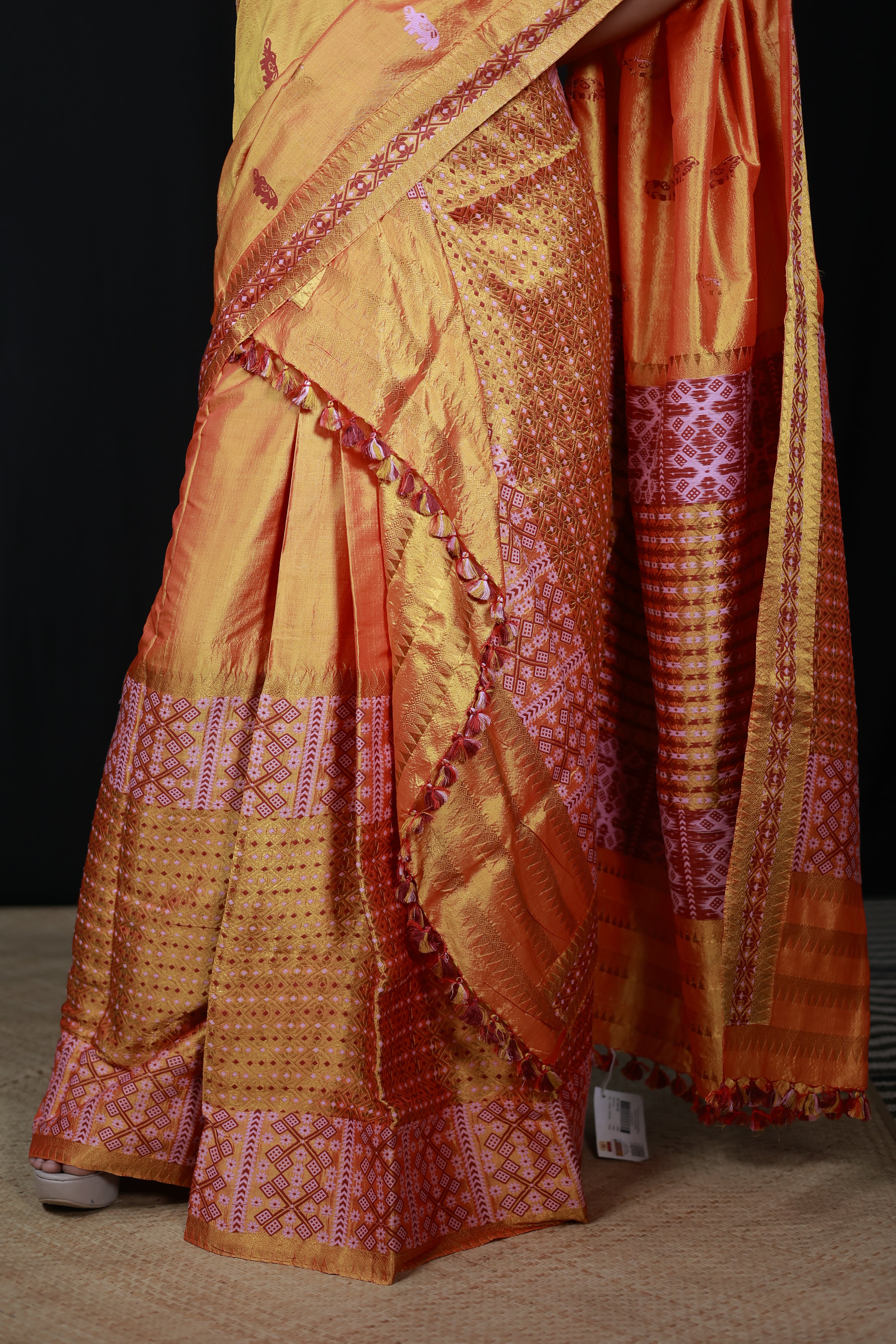 HANDWOVEN ASSAM PAT SILK MEKHALA CHADOR ASMC11