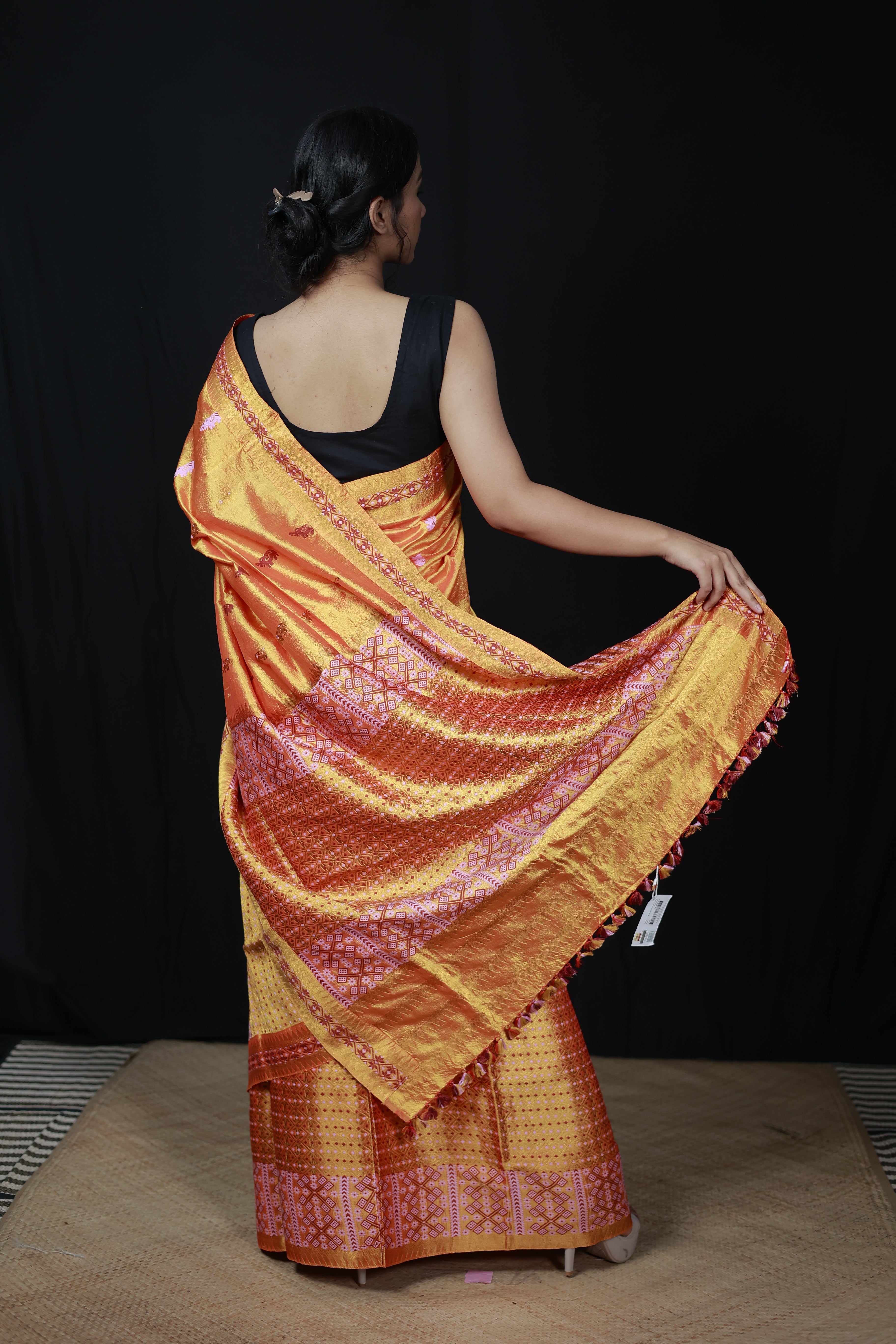 HANDWOVEN ASSAM PAT SILK MEKHALA CHADOR ASMC11