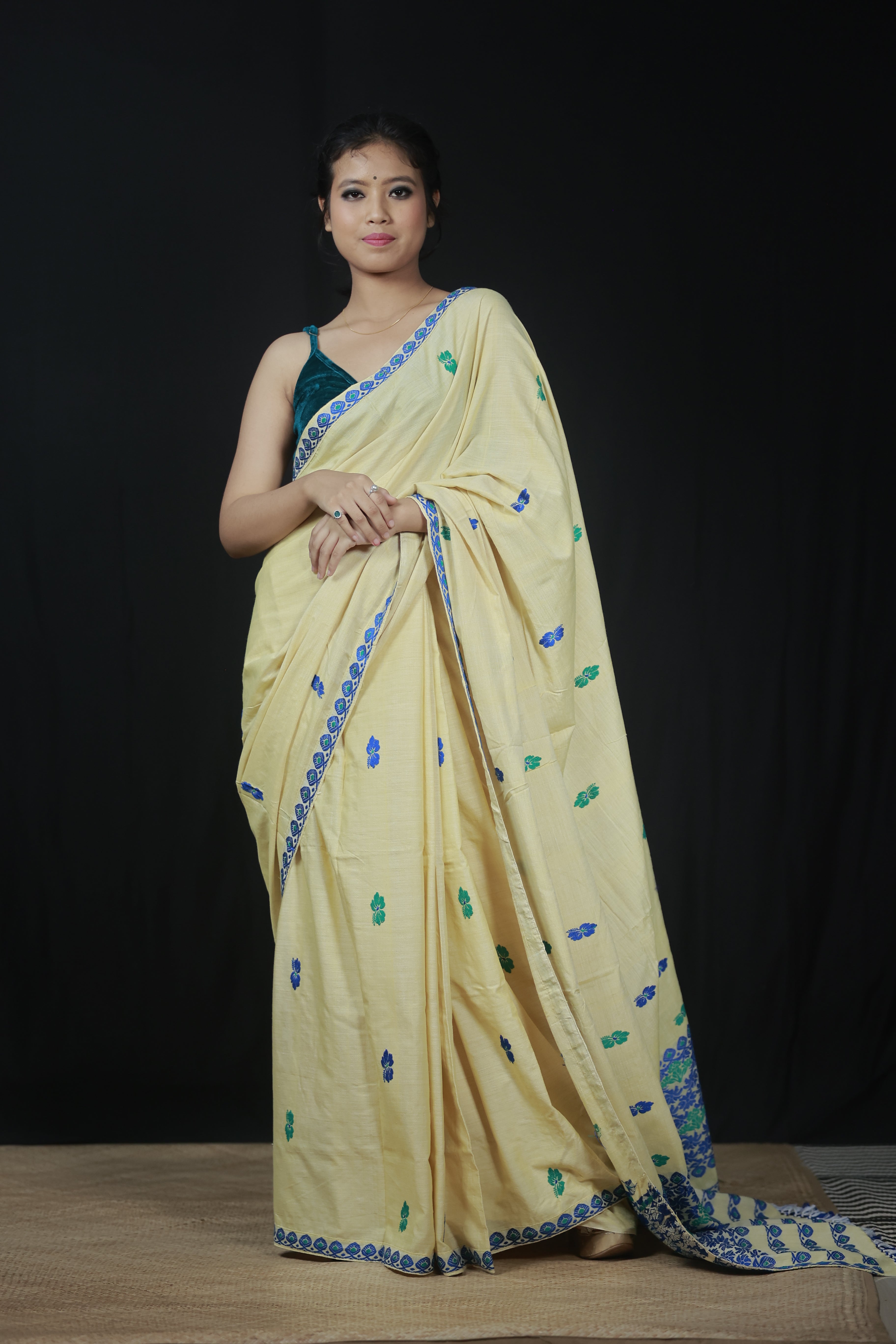 HANDWOVEN NATURAL DYE ASSAM AHIMSA (ERI) SILK SAREE ESS14