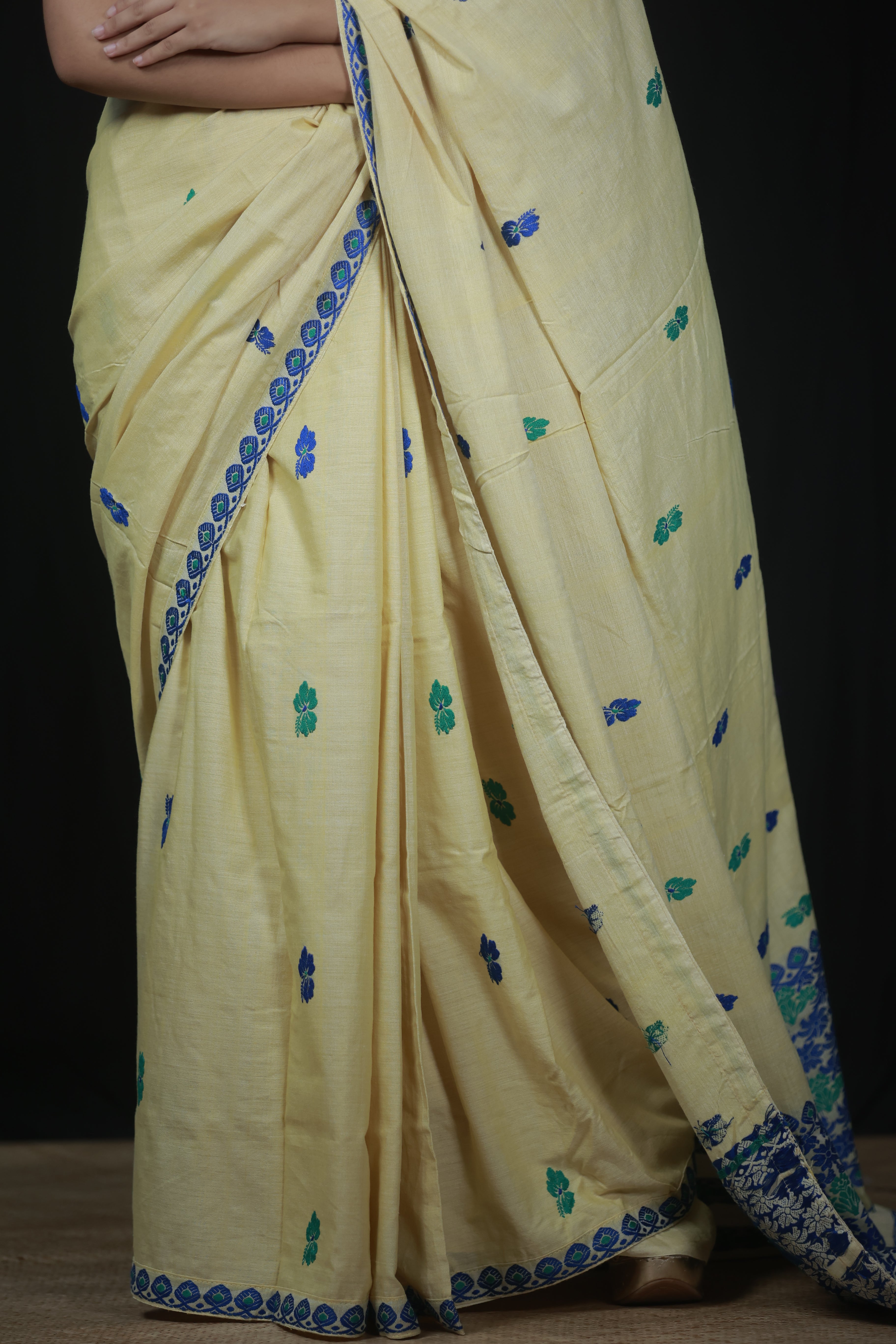 HANDWOVEN NATURAL DYE ASSAM AHIMSA (ERI) SILK SAREE ESS14
