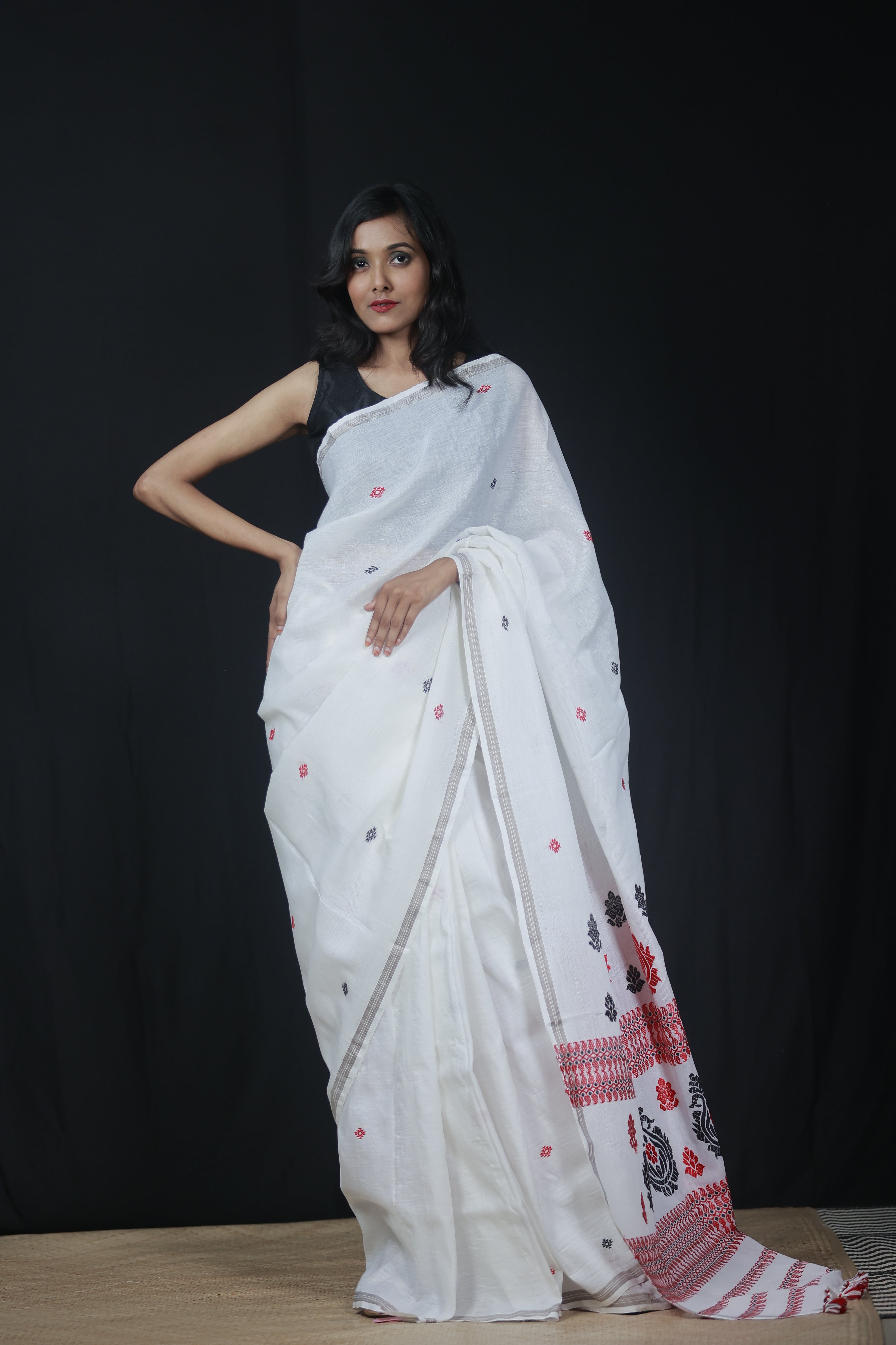 HANDWOVEN NATURAL DYE ASSAM AHIMSA (ERI) SILK SAREE ESS15