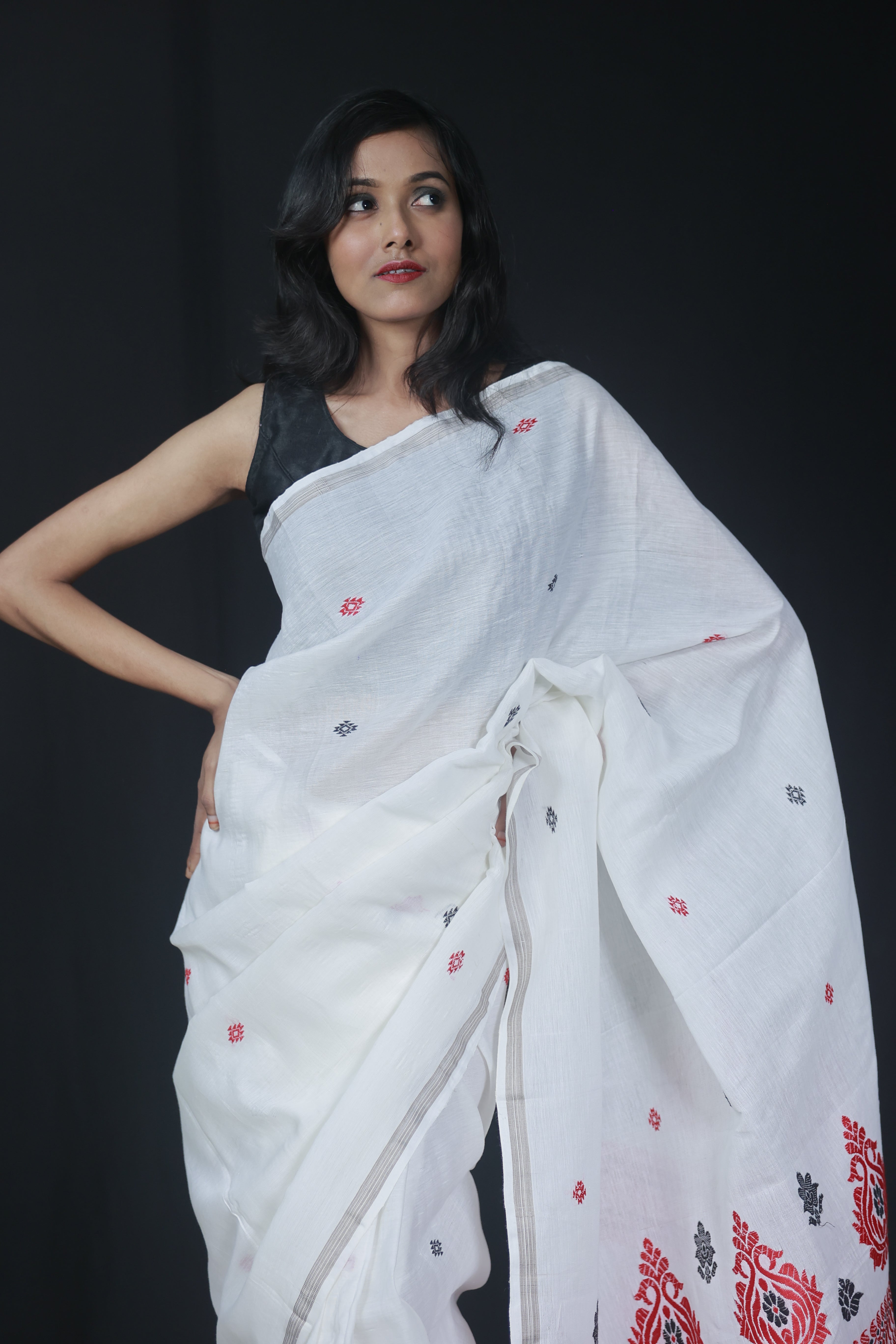 HANDWOVEN NATURAL DYE ASSAM AHIMSA (ERI) SILK SAREE ESS15