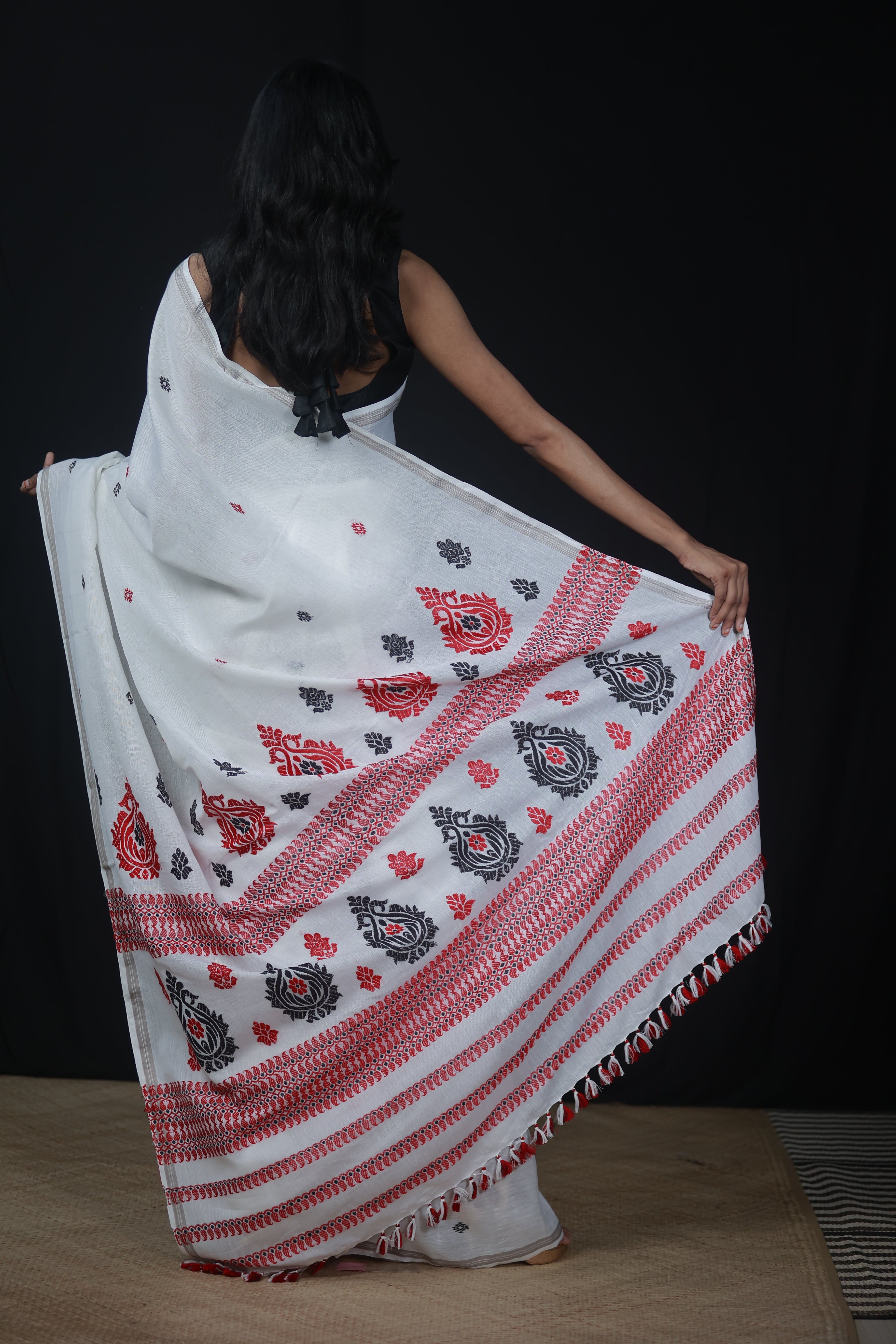 HANDWOVEN NATURAL DYE ASSAM AHIMSA (ERI) SILK SAREE ESS15