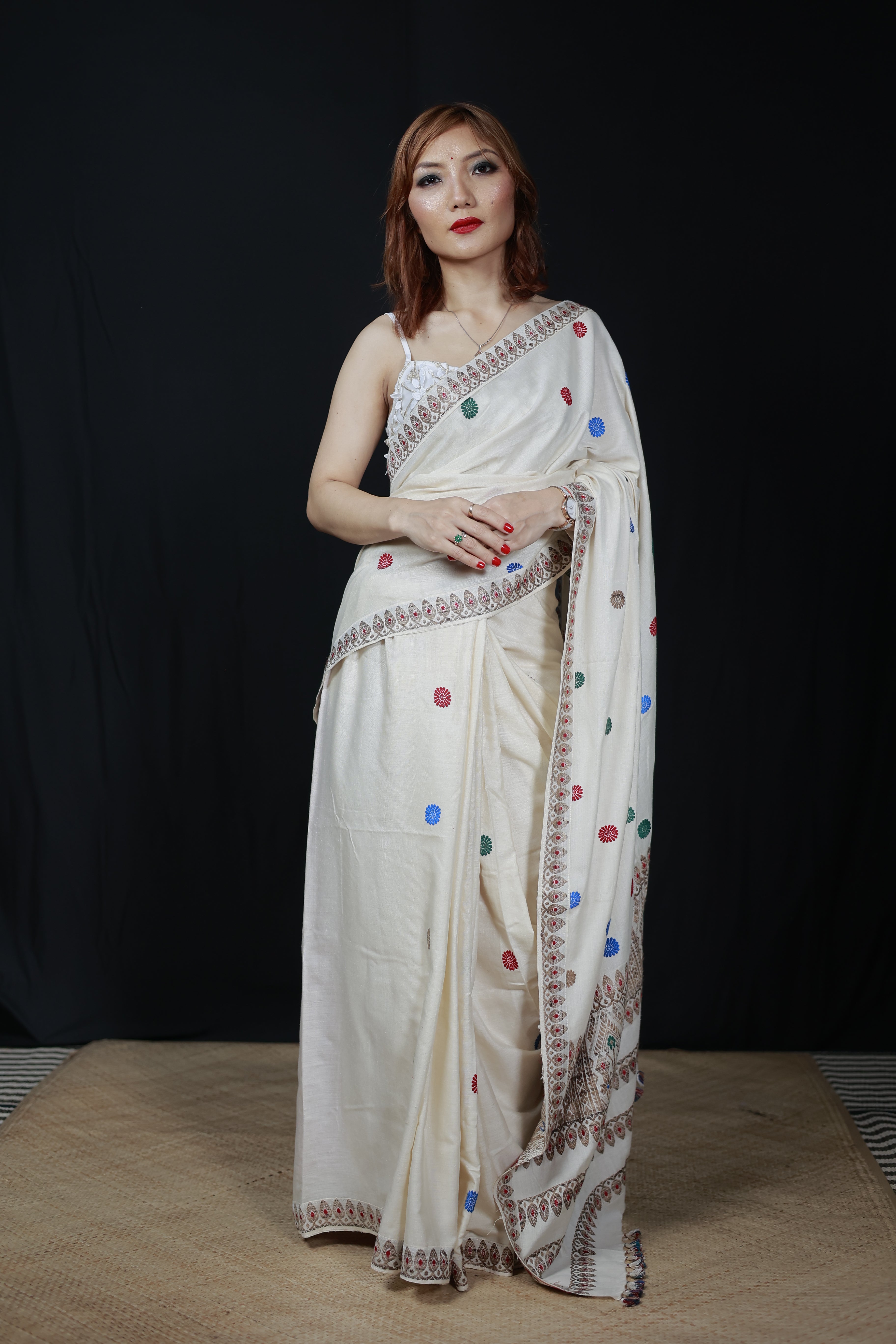 HANDWOVEN NATURAL DYE ASSAM AHIMSA (ERI) SILK SAREE ESS16