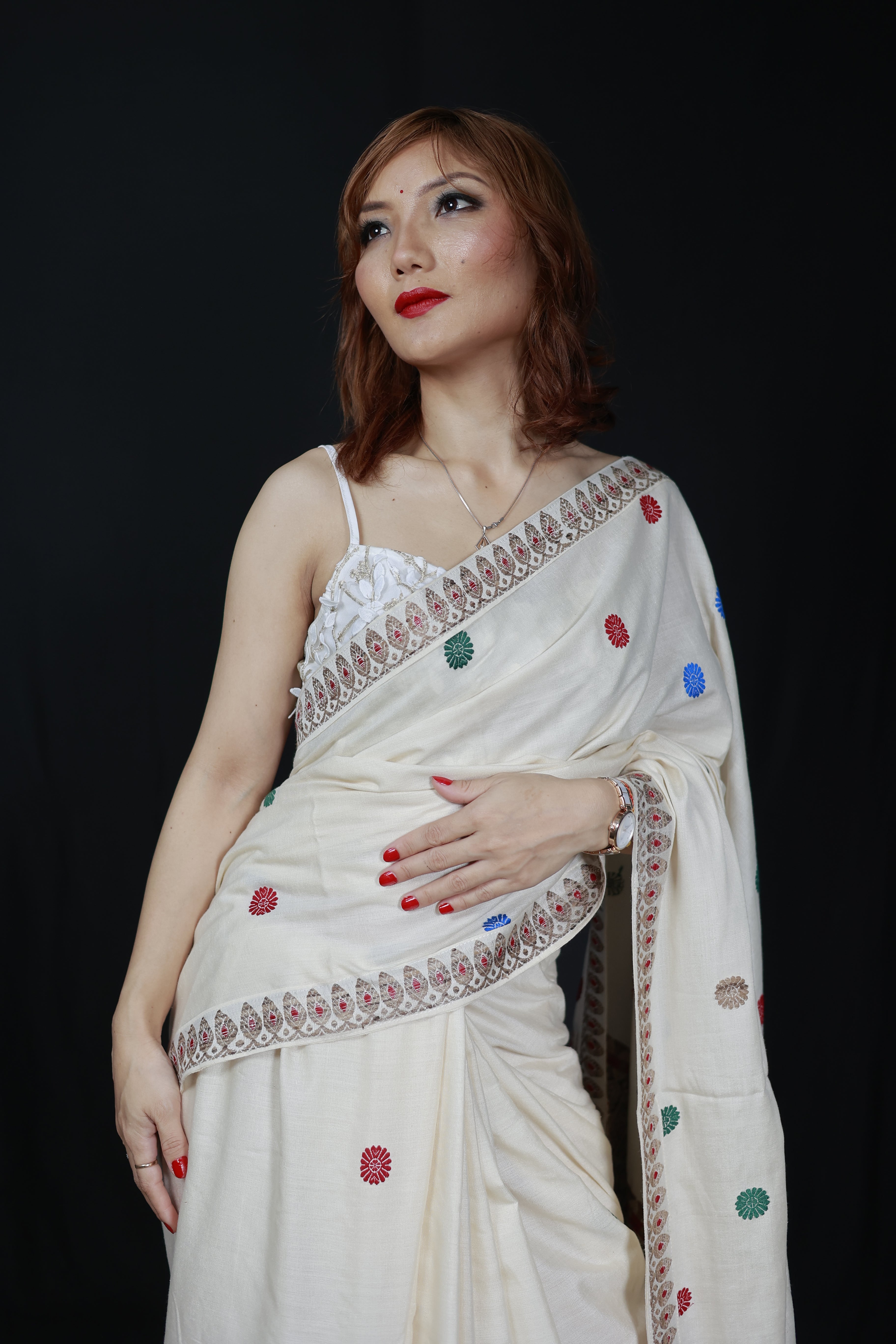 HANDWOVEN NATURAL DYE ASSAM AHIMSA (ERI) SILK SAREE ESS16