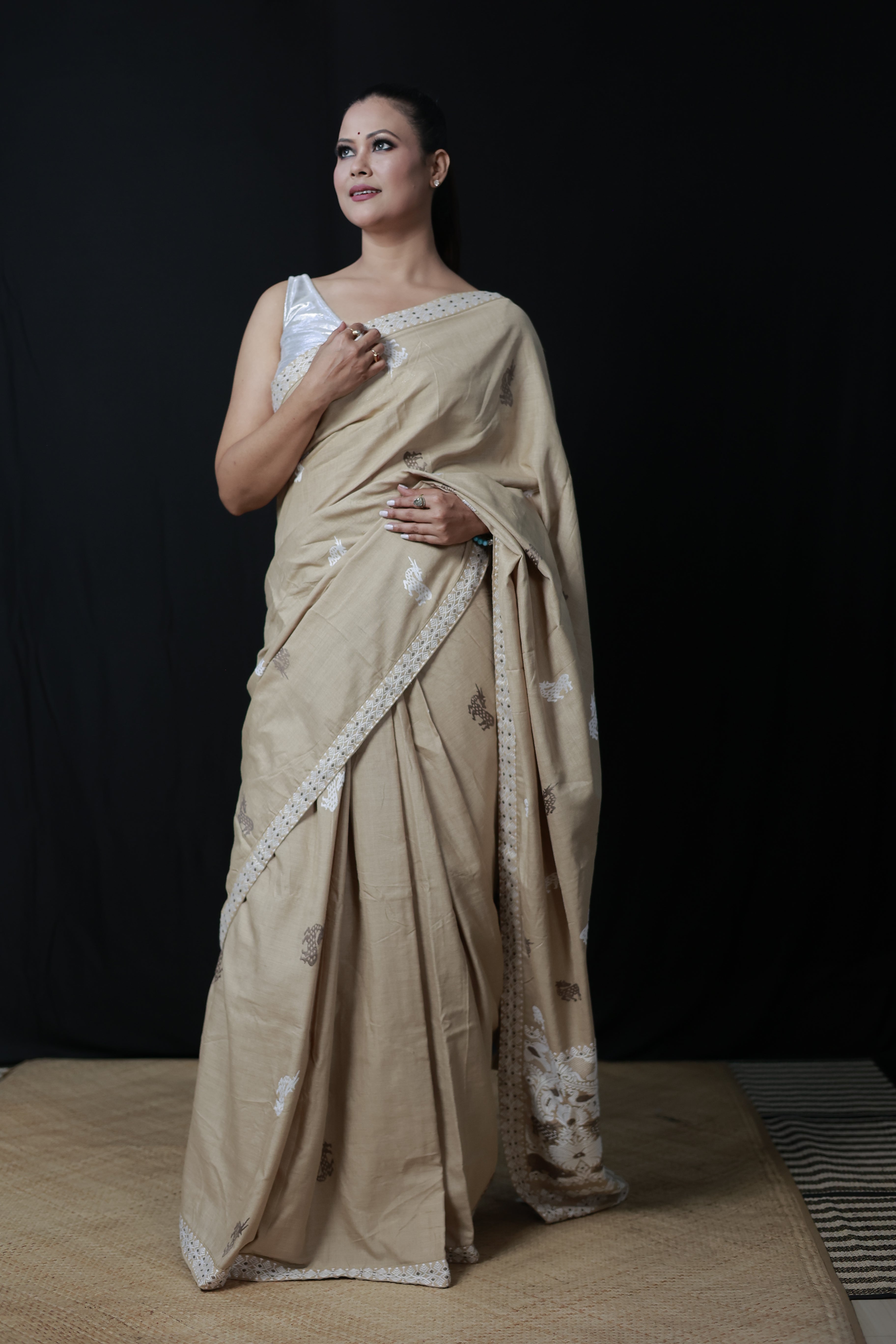 HANDWOVEN ASSAM GI MUGA SILK SAREE MSS08