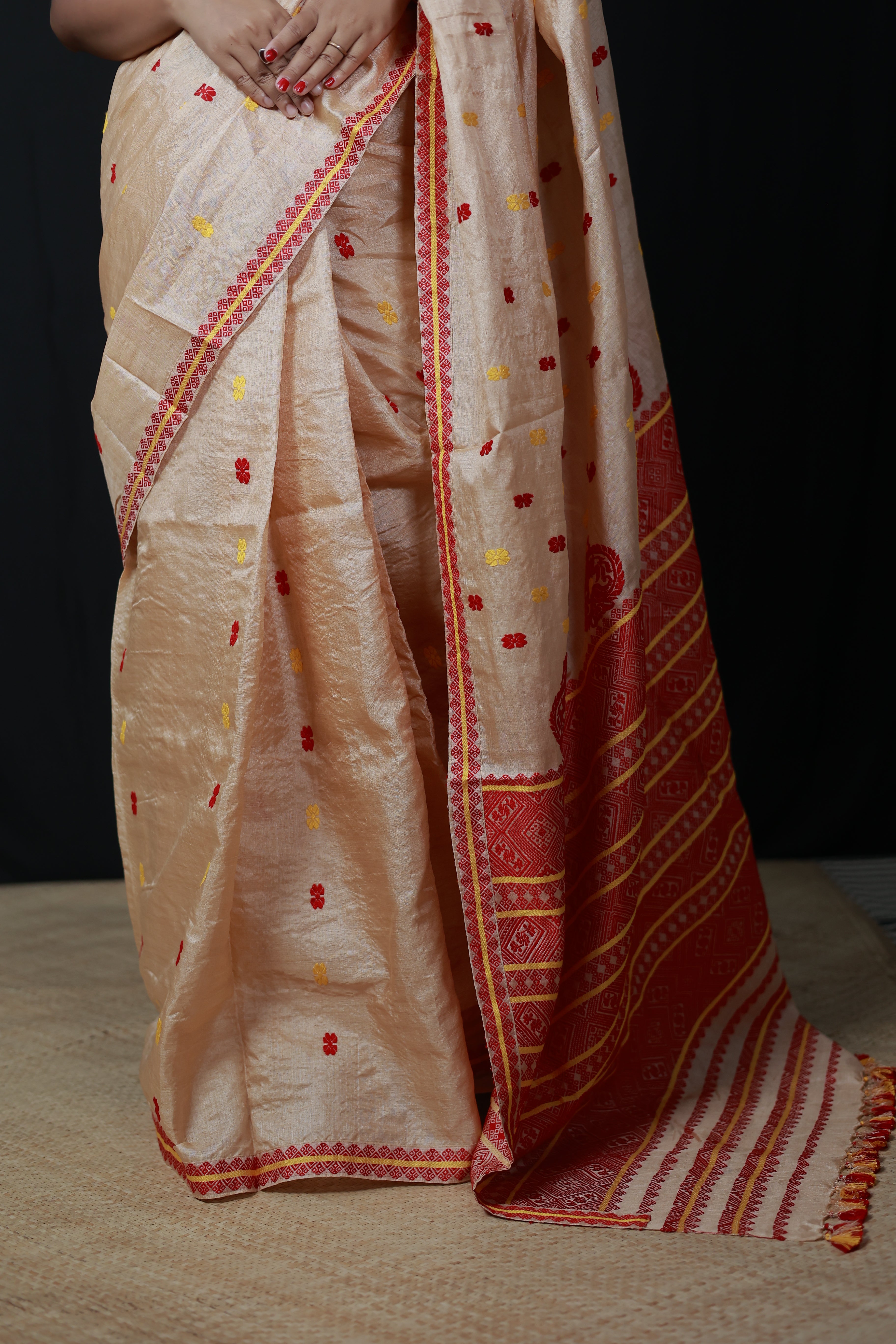 HANDWOVEN ASSAM TASSAR SILK SAREE TSS04