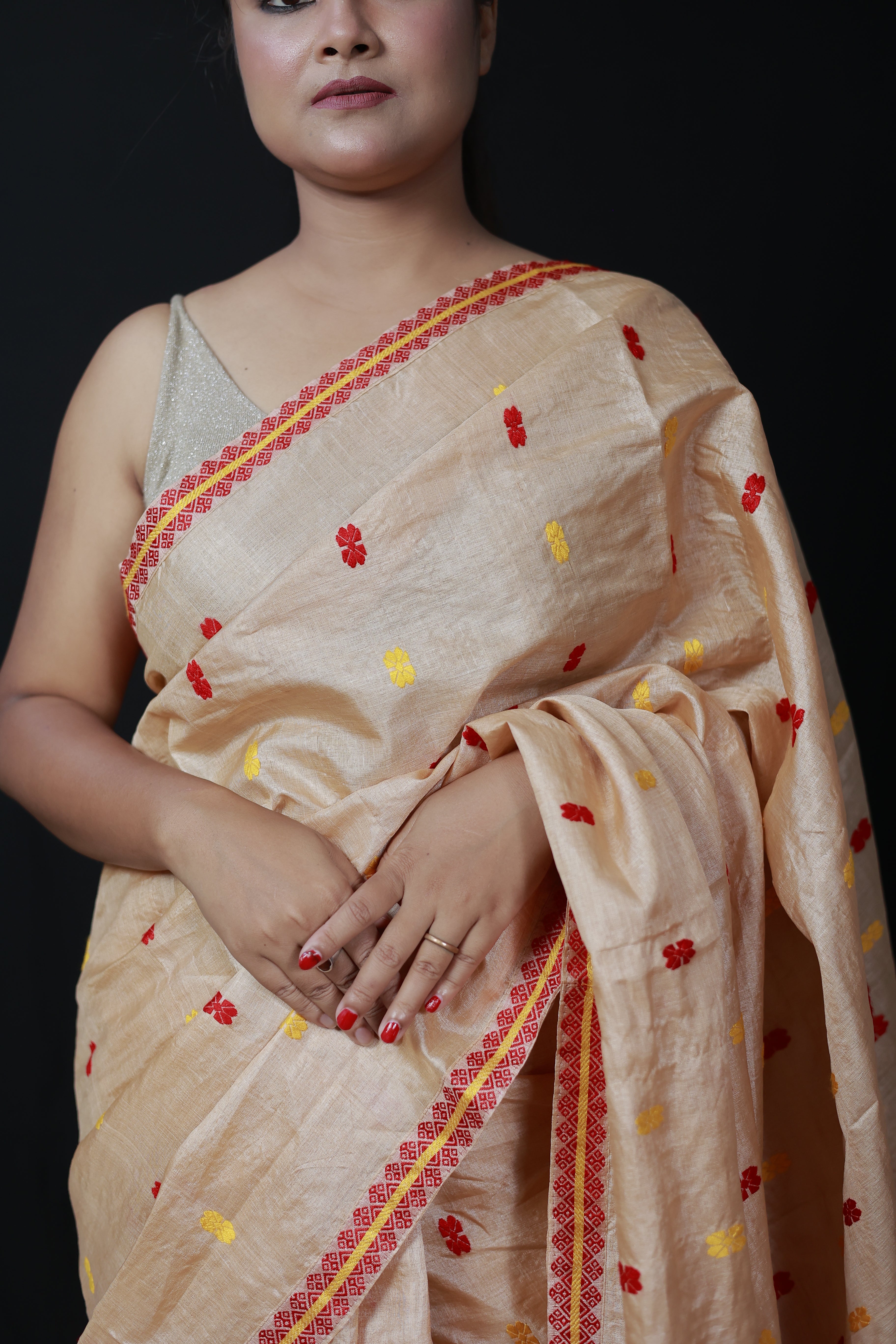HANDWOVEN ASSAM TASSAR SILK SAREE TSS04