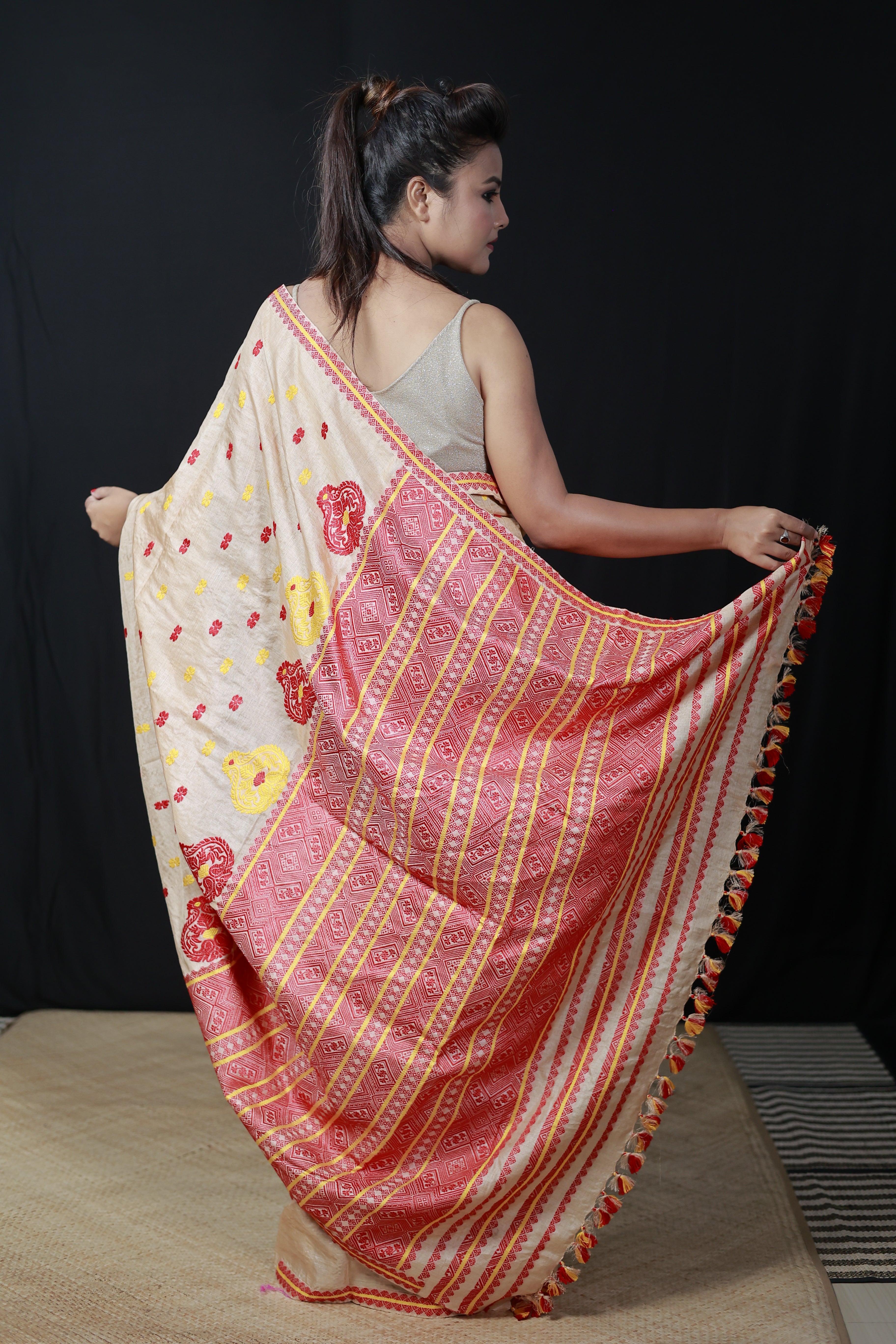 HANDWOVEN ASSAM TASSAR SILK SAREE TSS04
