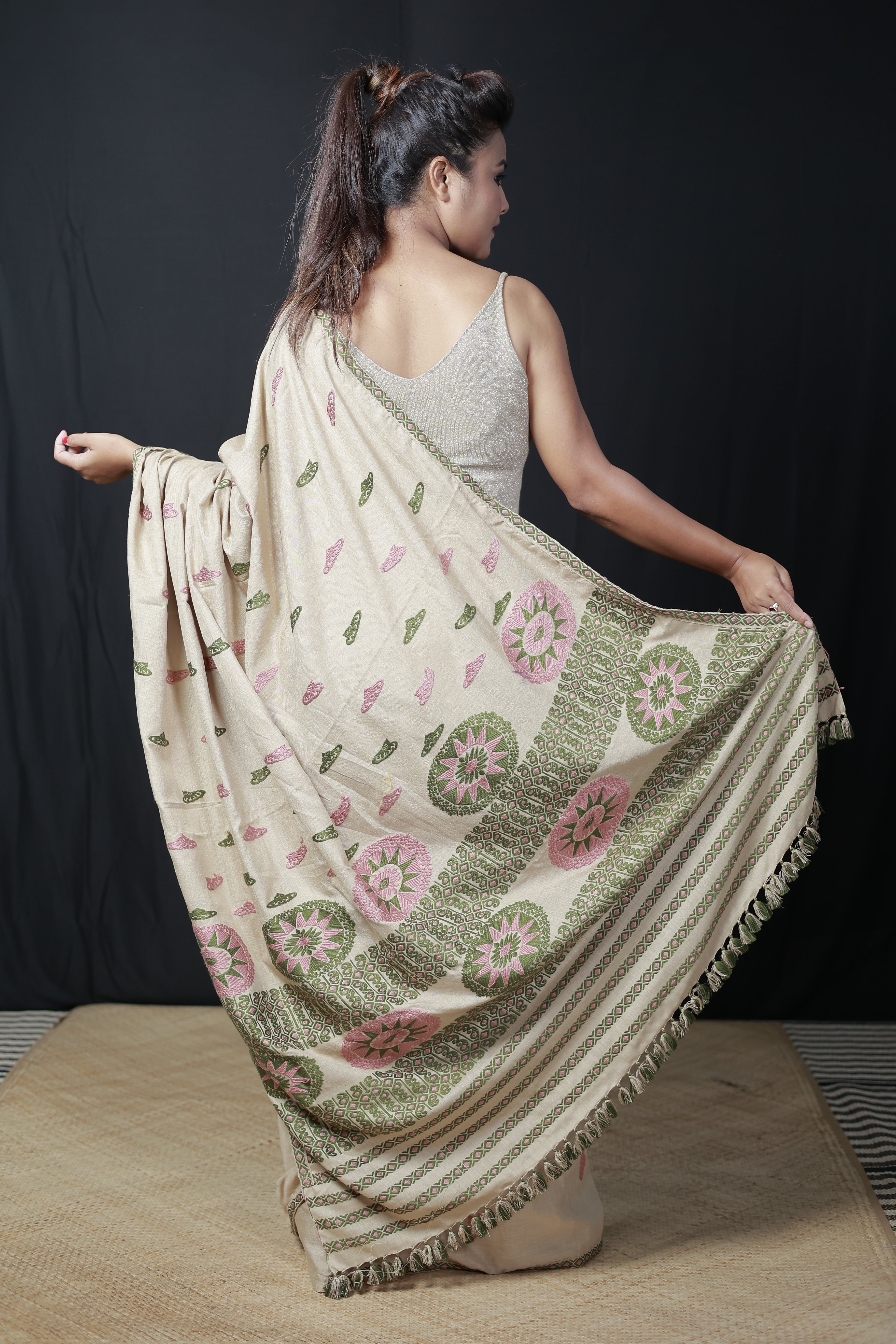 HANDWOVEN ASSAM GI MUGA SILK SAREE MSS03