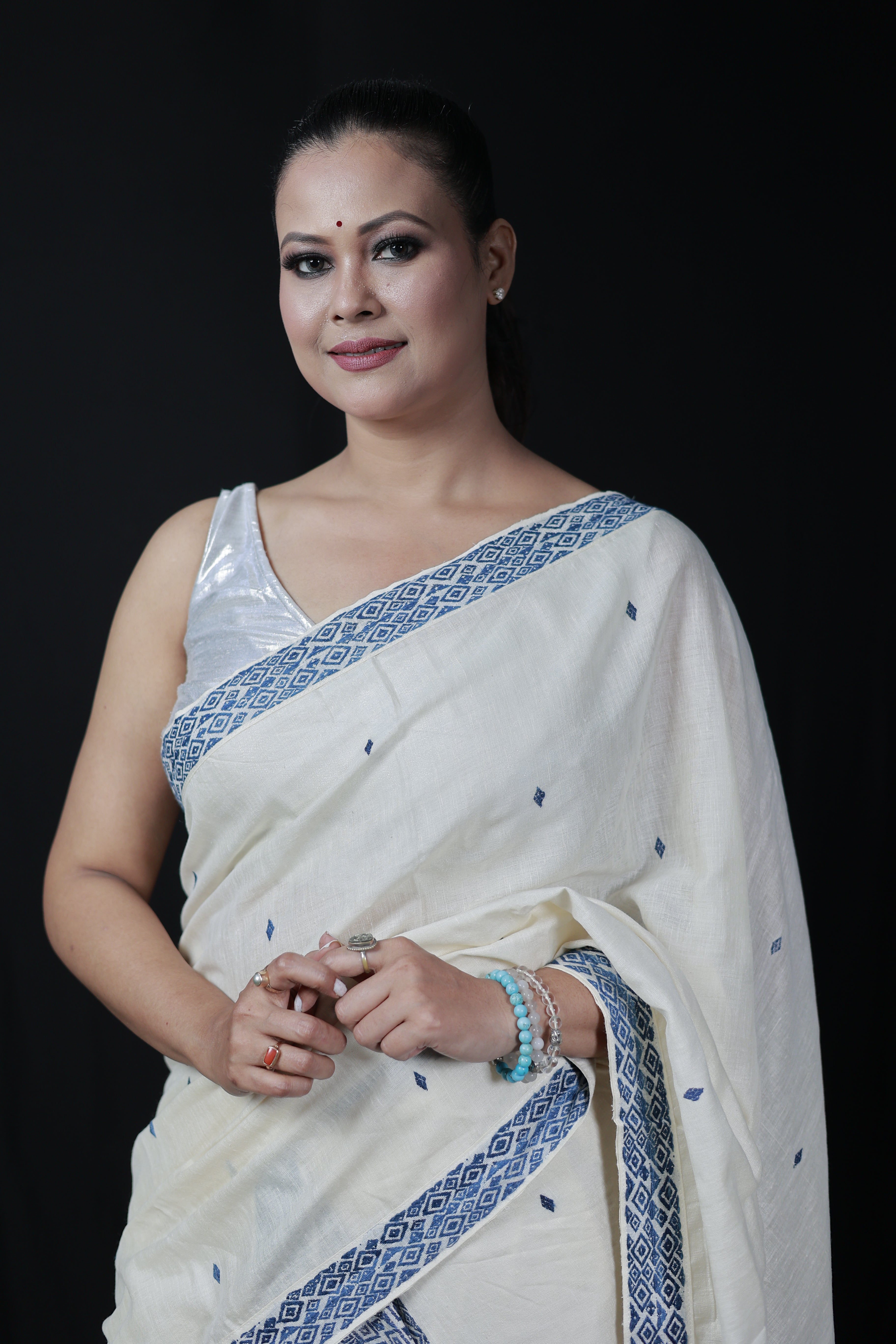 HANDWOVEN ASSAM AHIMSA (ERI) SILK MEKHLA CHADOR ESMC05