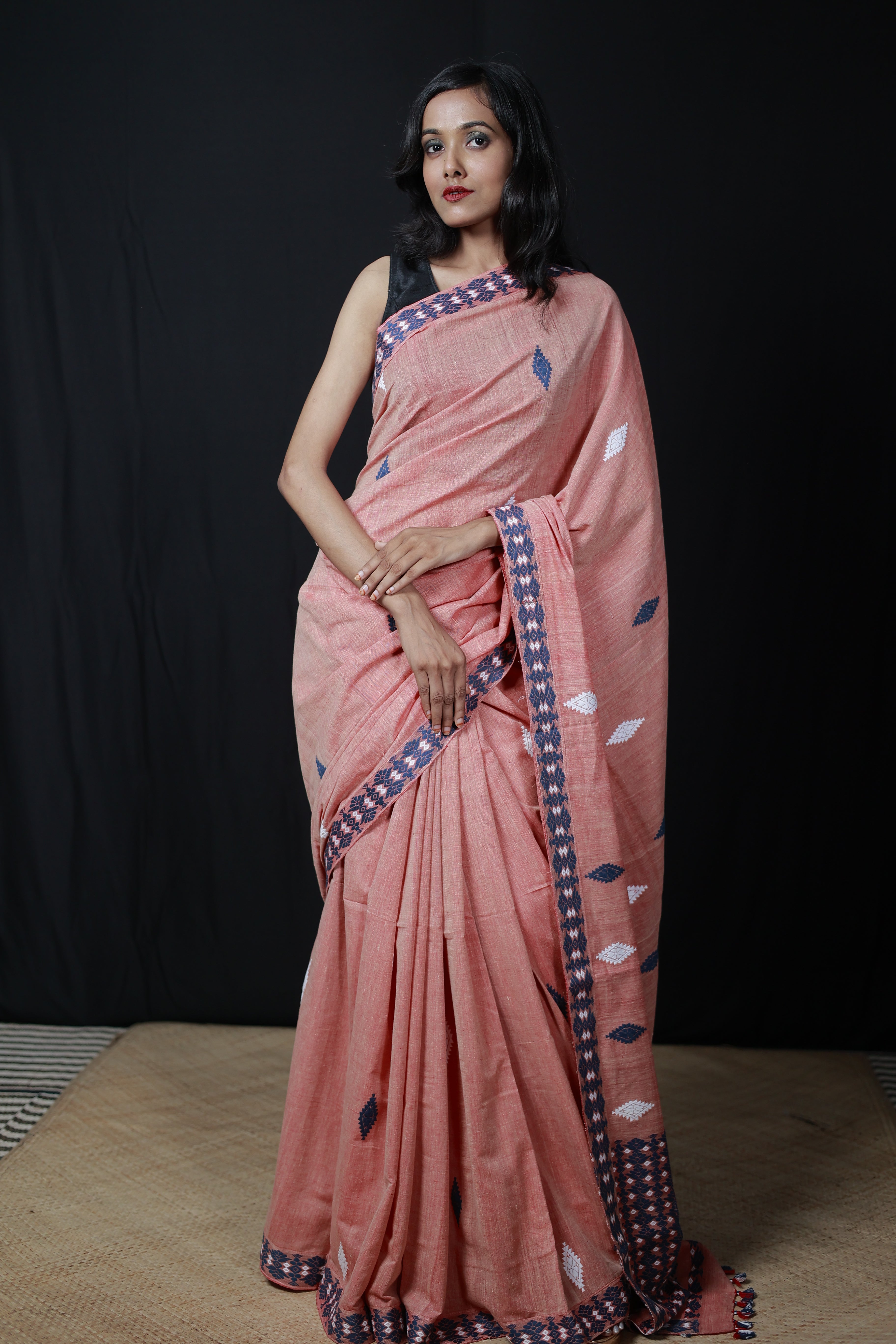 HANDWOVEN NATURAL DYE ASSAM AHIMSA (ERI) SILK SAREE ESS02