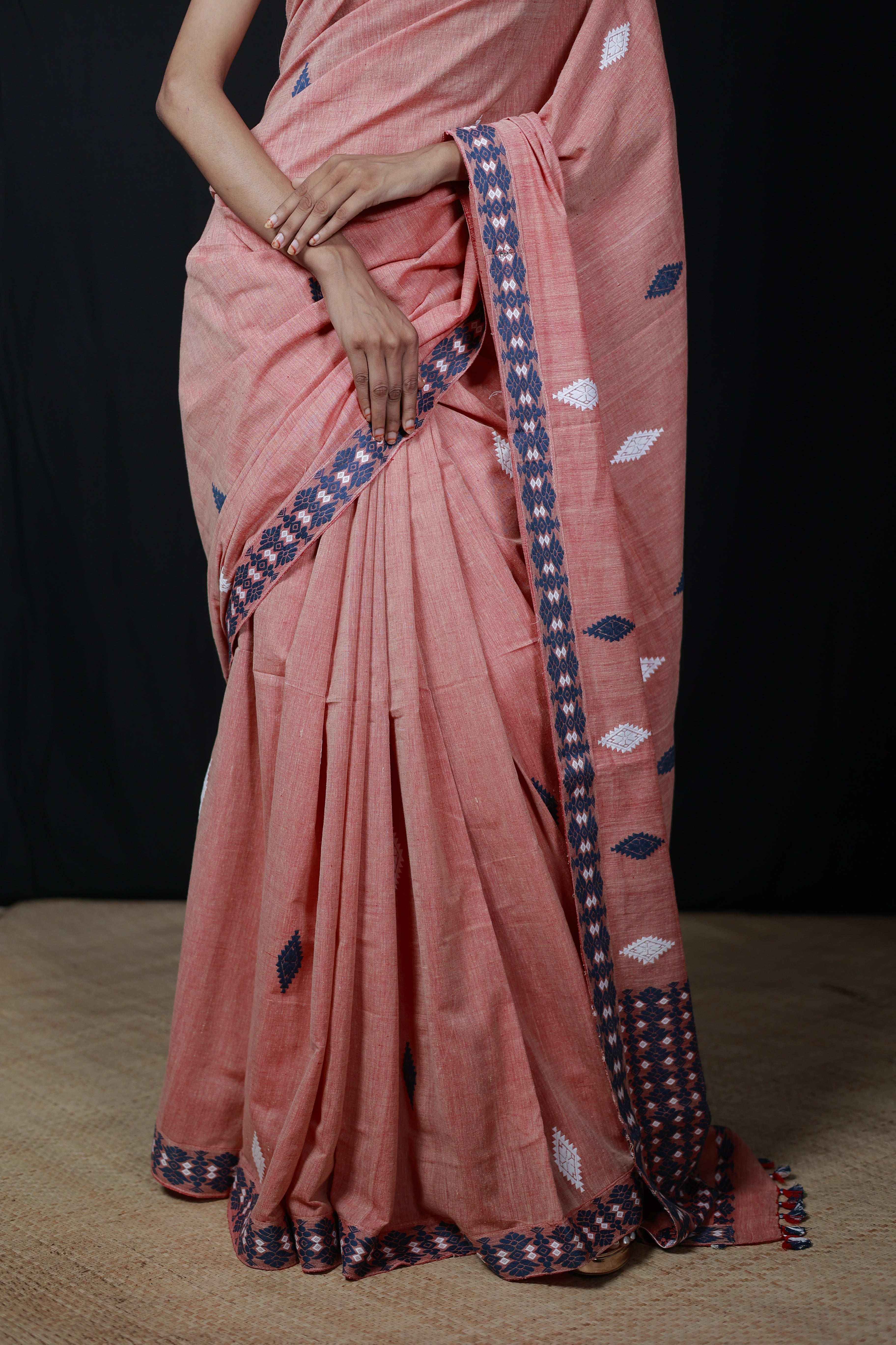 HANDWOVEN NATURAL DYE ASSAM AHIMSA (ERI) SILK SAREE ESS02