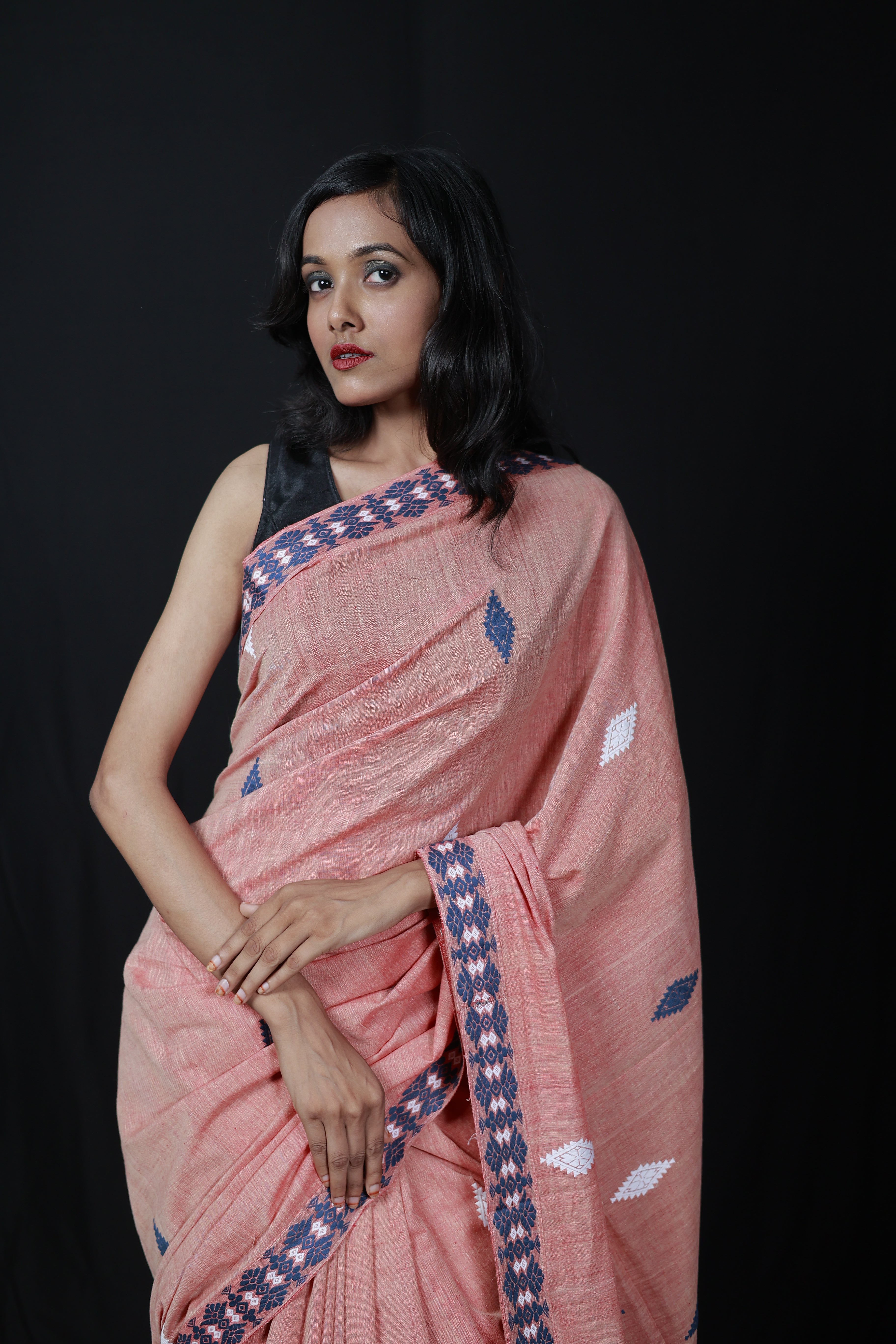 HANDWOVEN NATURAL DYE ASSAM AHIMSA (ERI) SILK SAREE ESS02