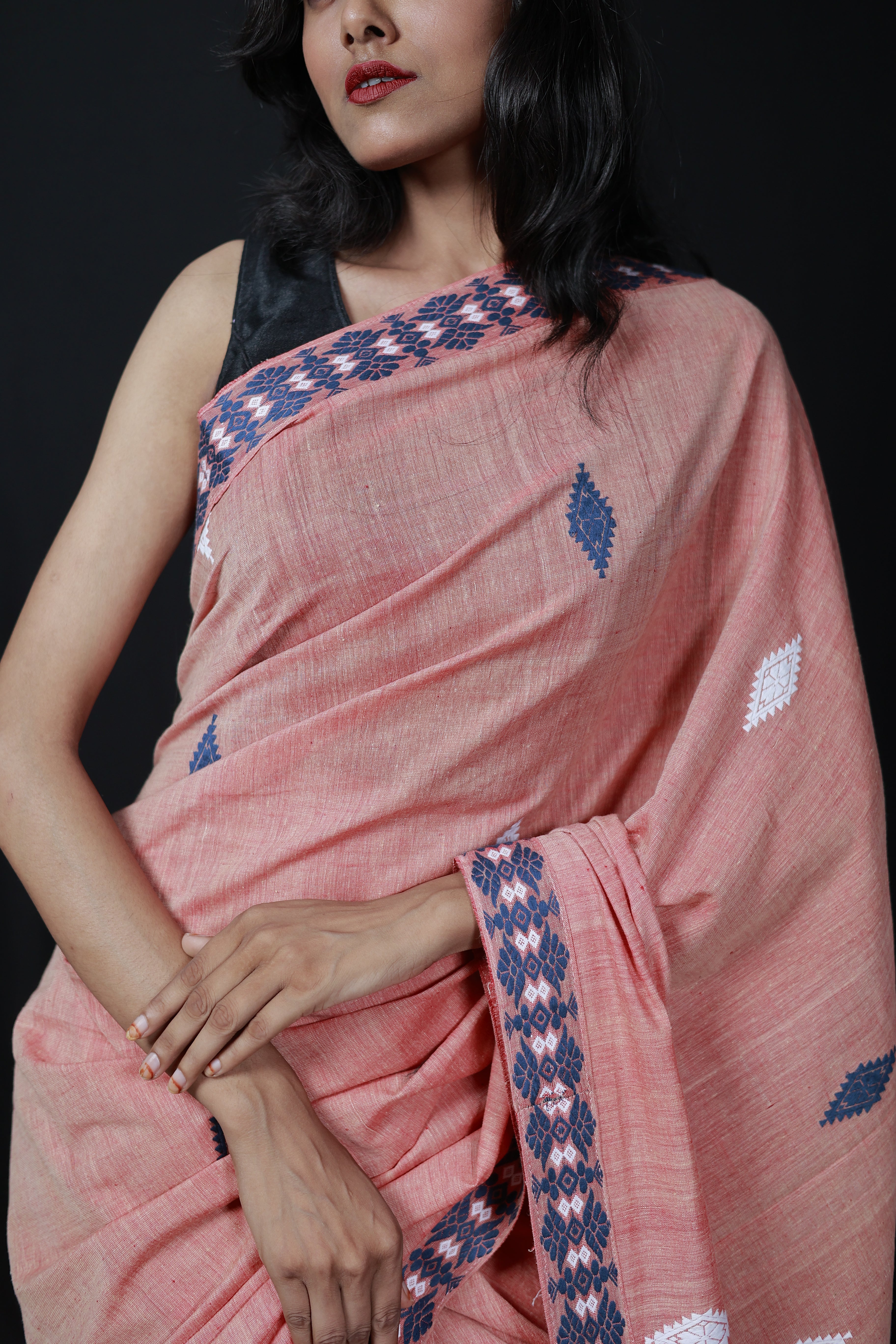 HANDWOVEN NATURAL DYE ASSAM AHIMSA (ERI) SILK SAREE ESS02