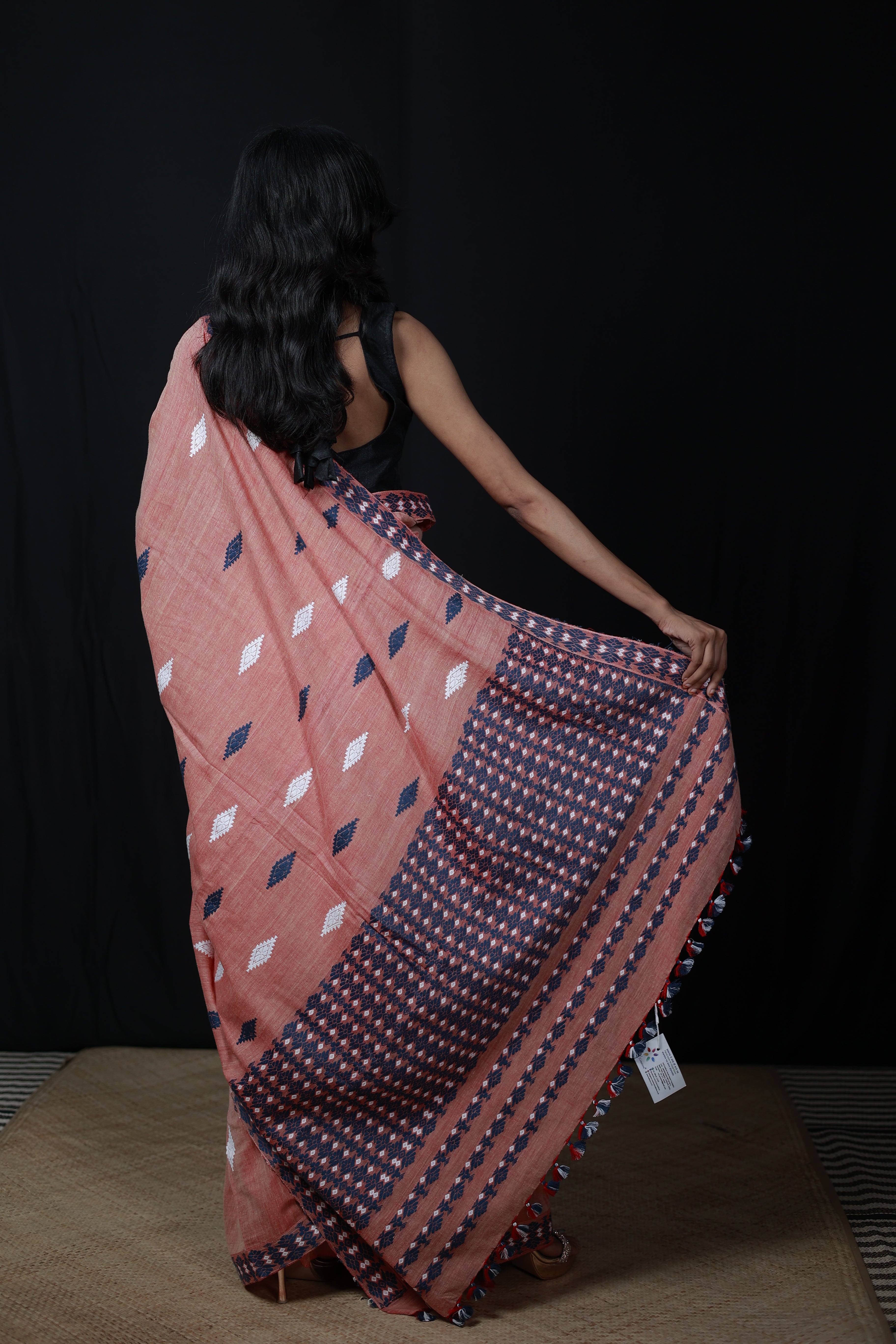 HANDWOVEN NATURAL DYE ASSAM AHIMSA (ERI) SILK SAREE ESS02