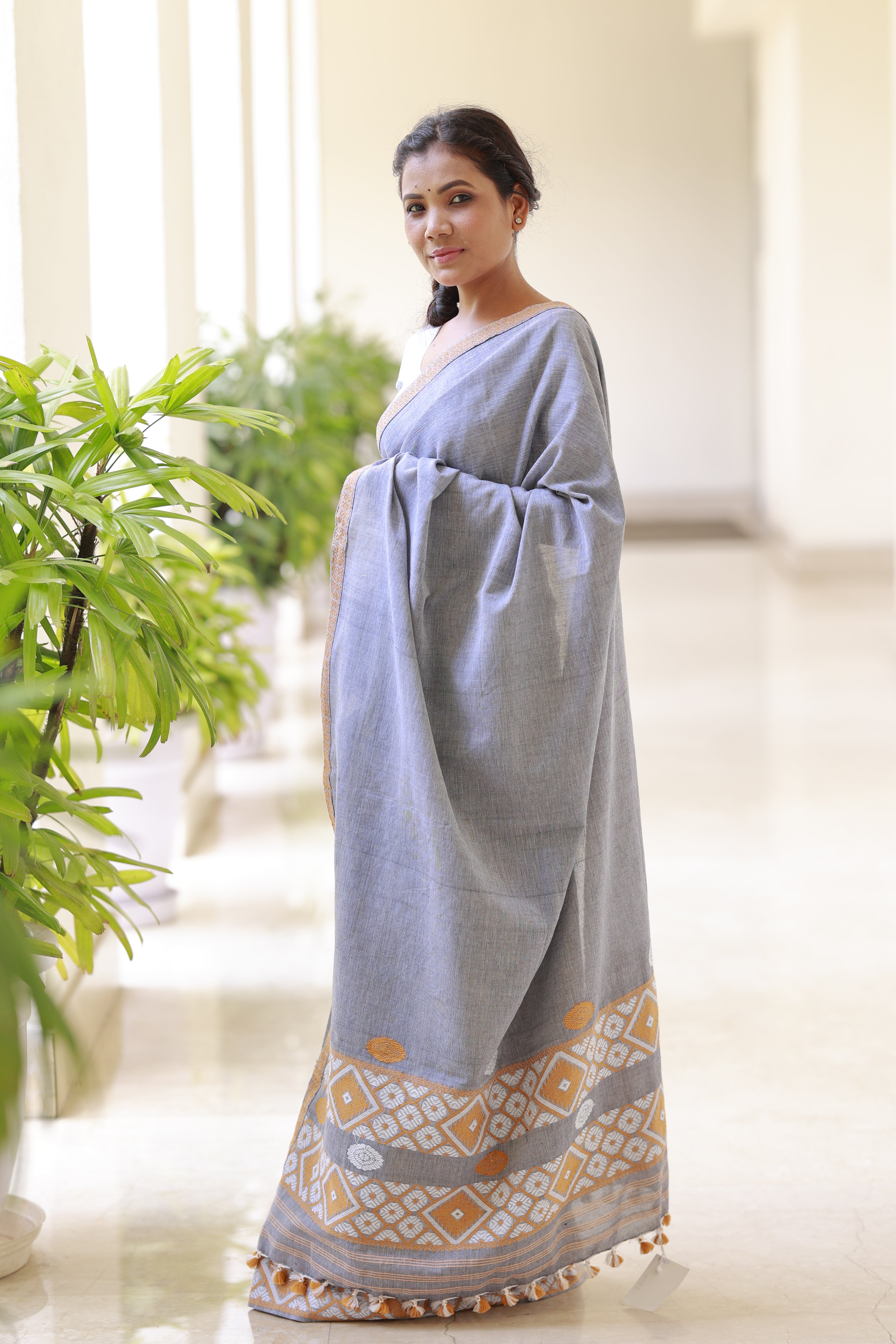 HANDWOVEN  ASSAM COTTON SAREE CS01