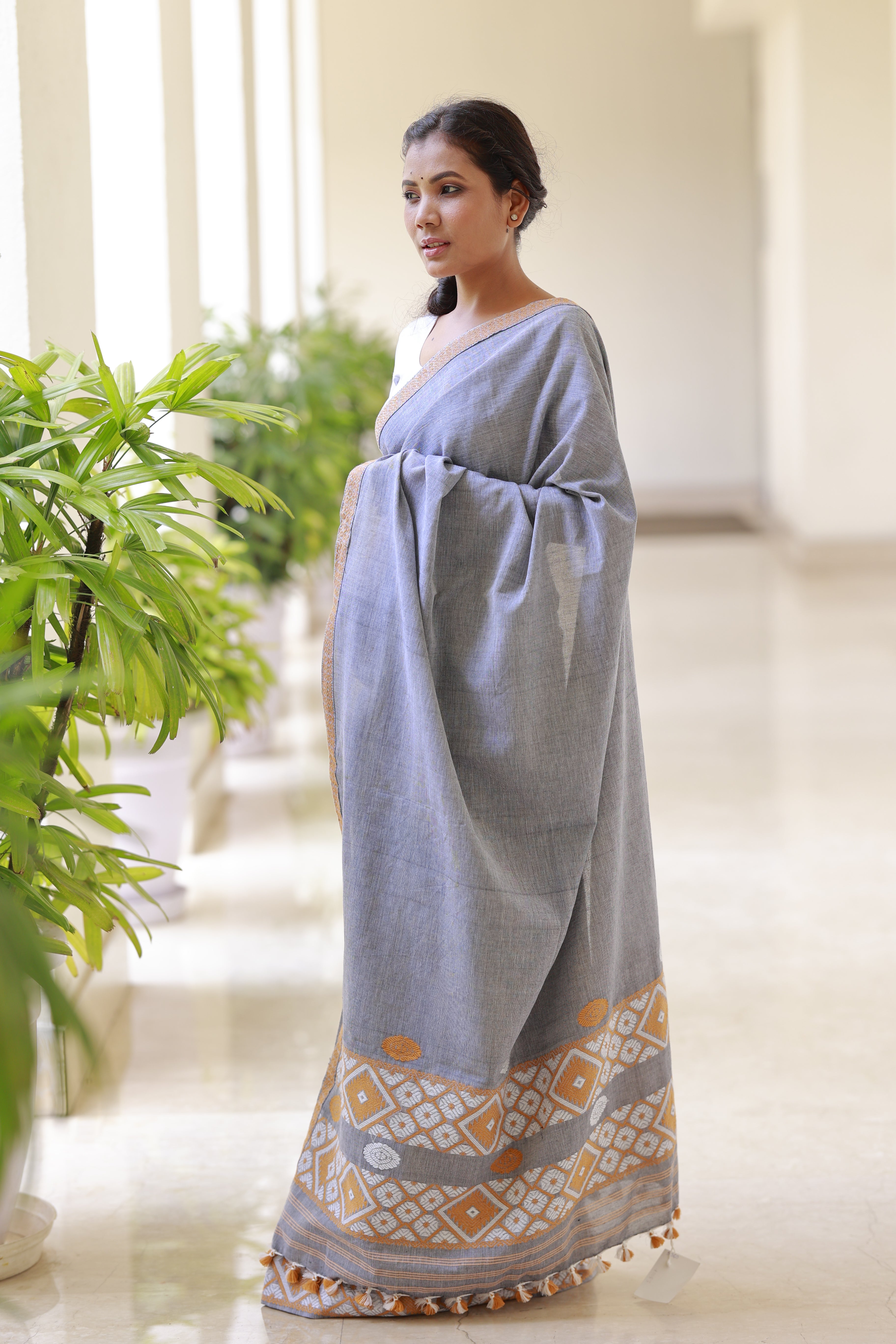 HANDWOVEN  ASSAM COTTON SAREE CS01