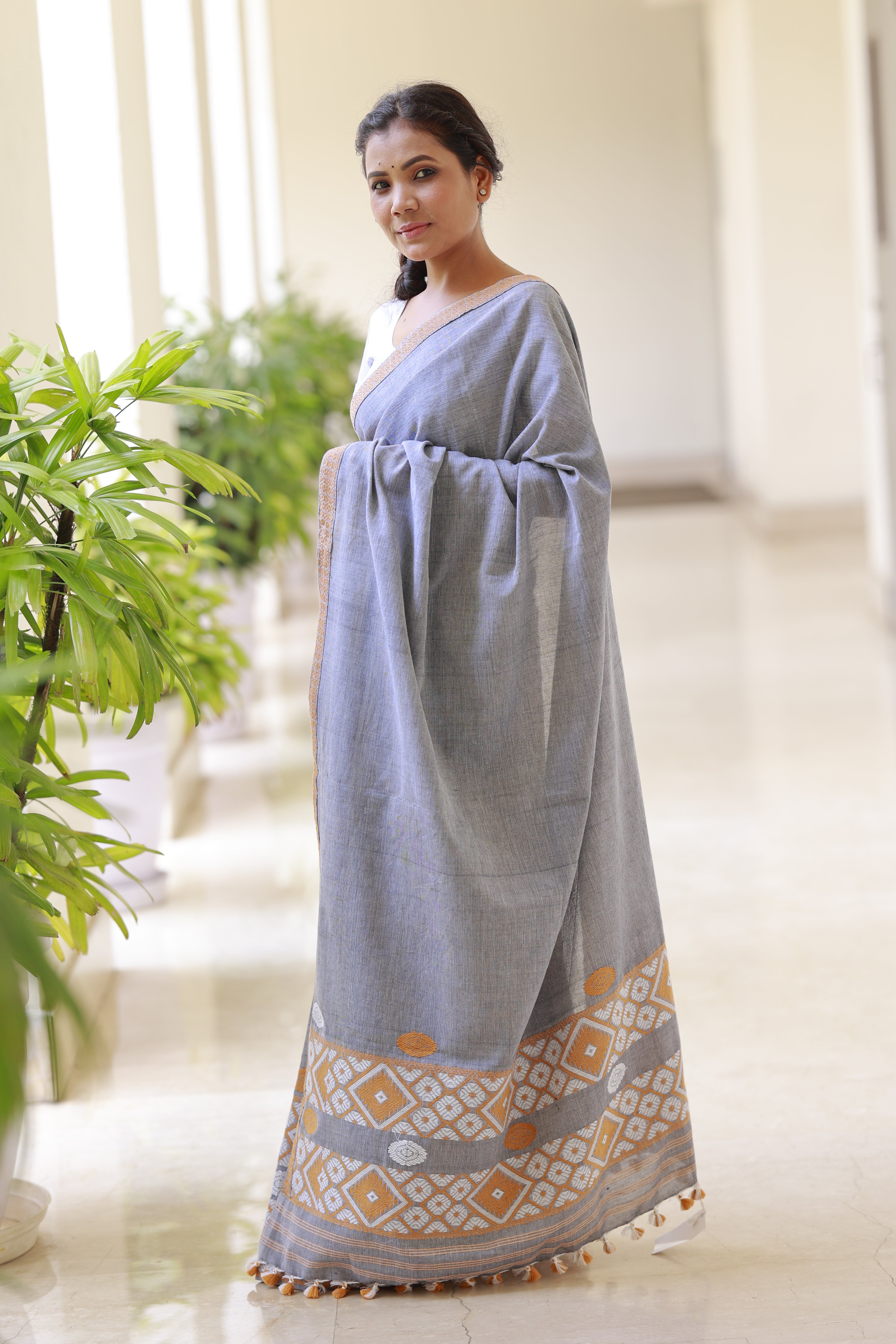 HANDWOVEN  ASSAM COTTON SAREE CS01