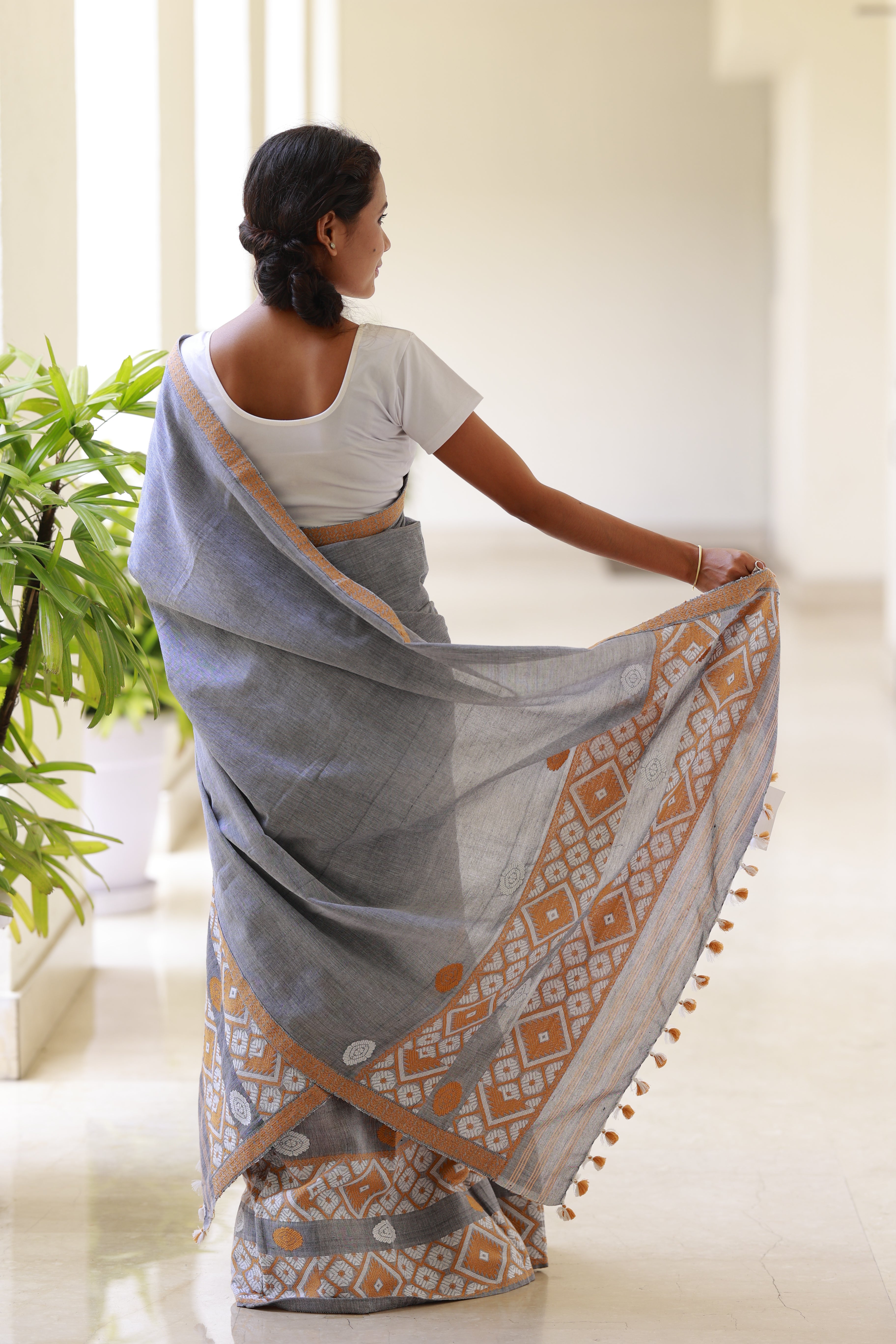 HANDWOVEN  ASSAM COTTON SAREE CS01