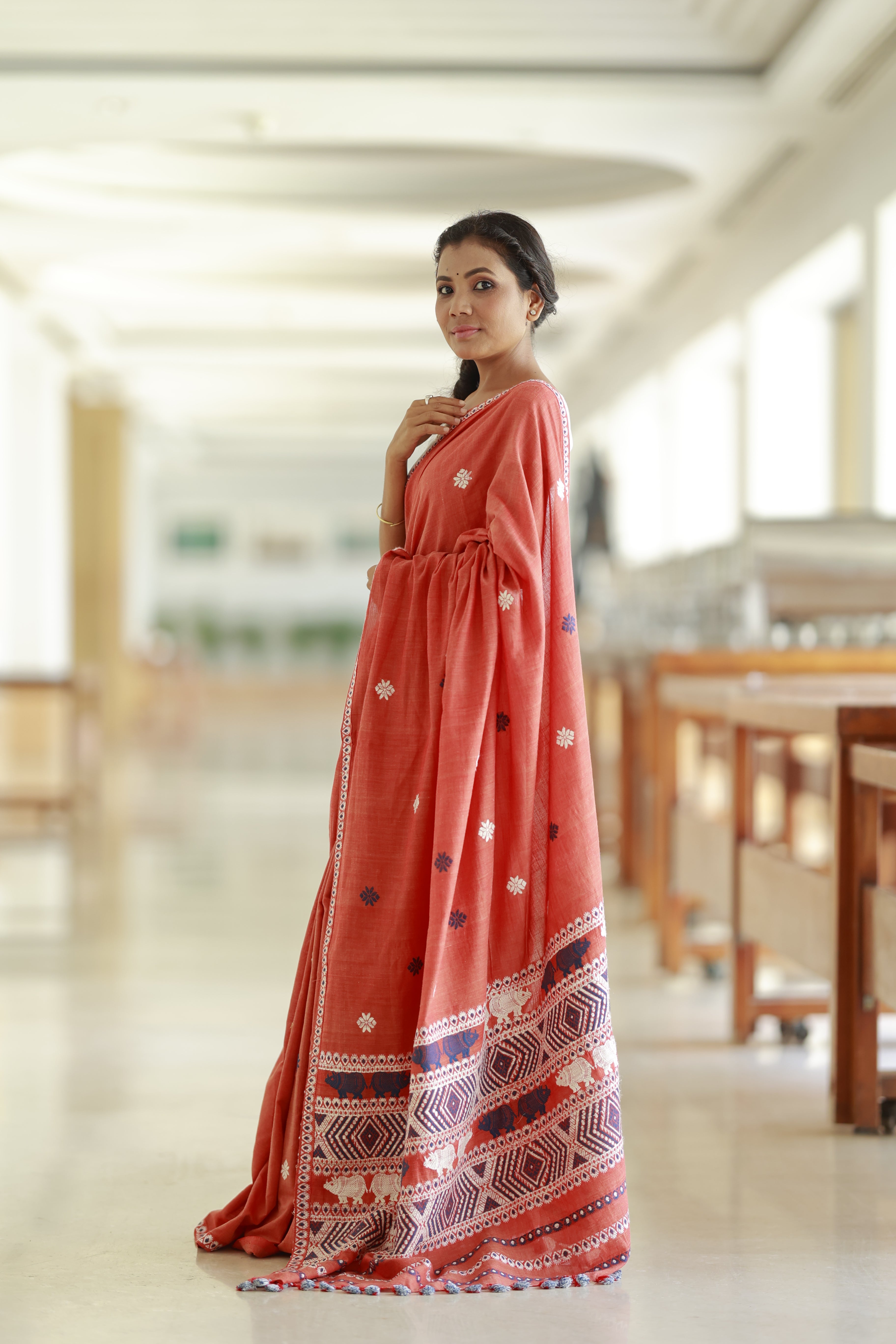 HANDWOVEN  ASSAM COTTON SAREE CS03