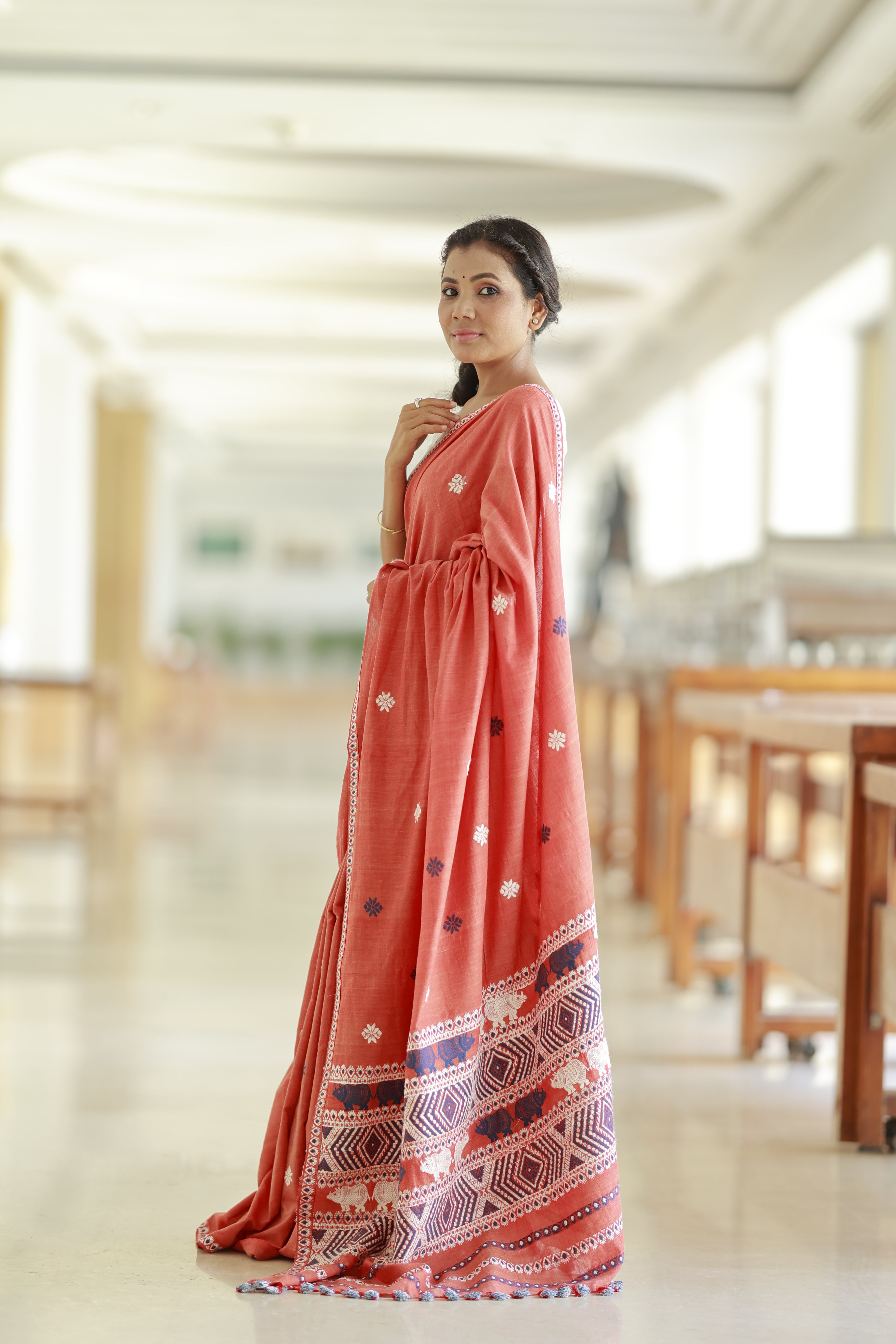 HANDWOVEN  ASSAM COTTON SAREE CS03