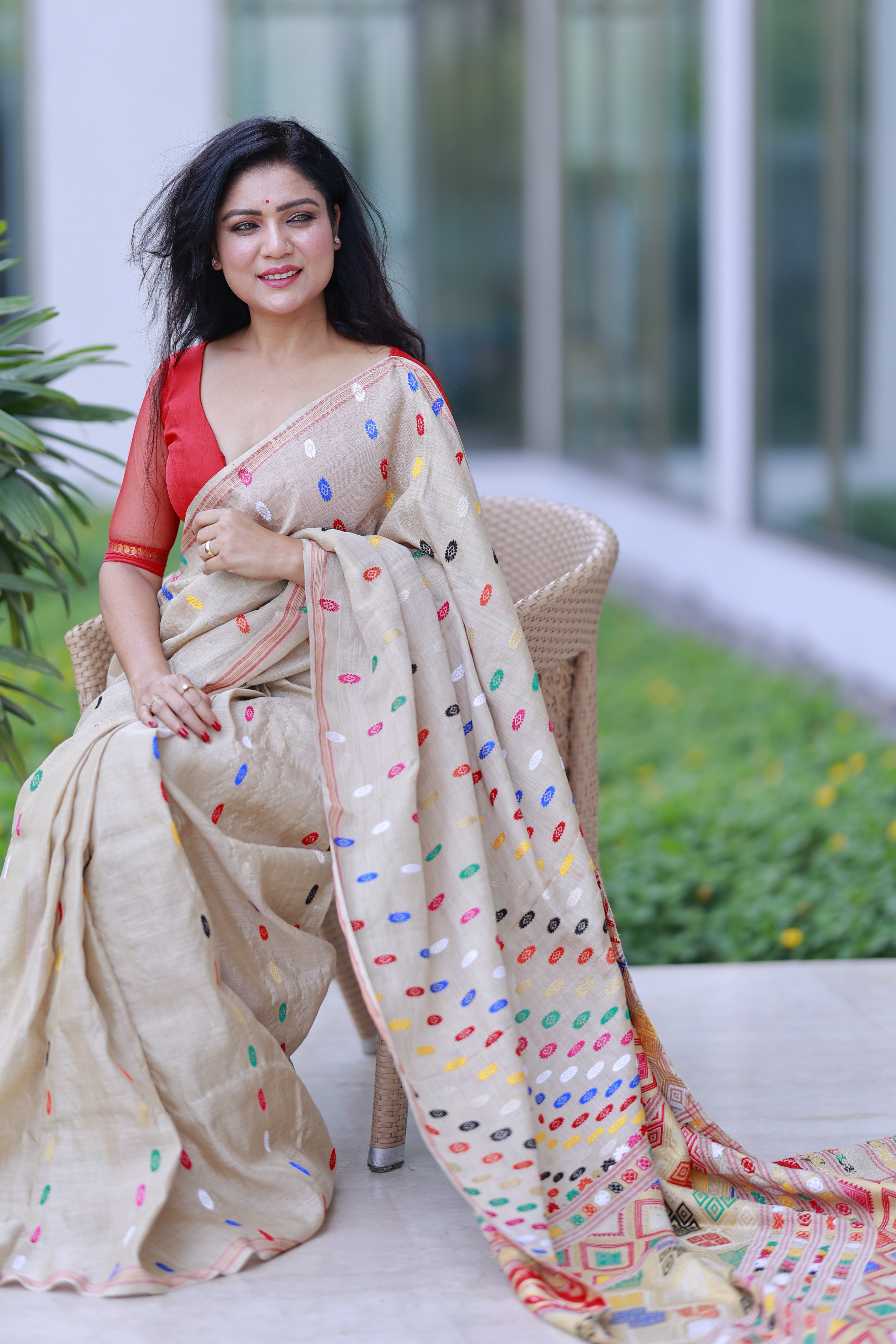 HANDWOVEN ASSAM GI MUGA SILK SAREE MSS01