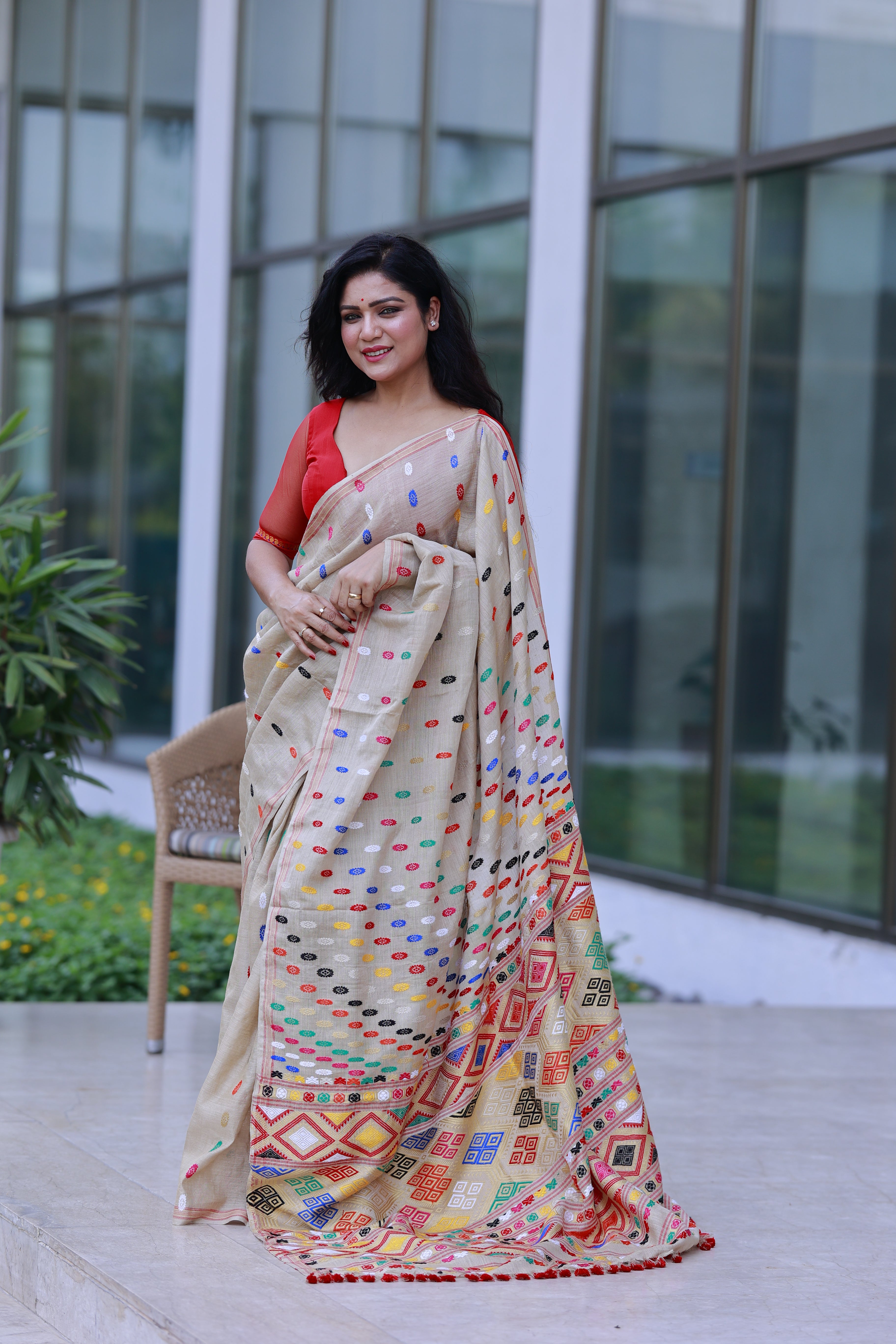 HANDWOVEN ASSAM GI MUGA SILK SAREE MSS01