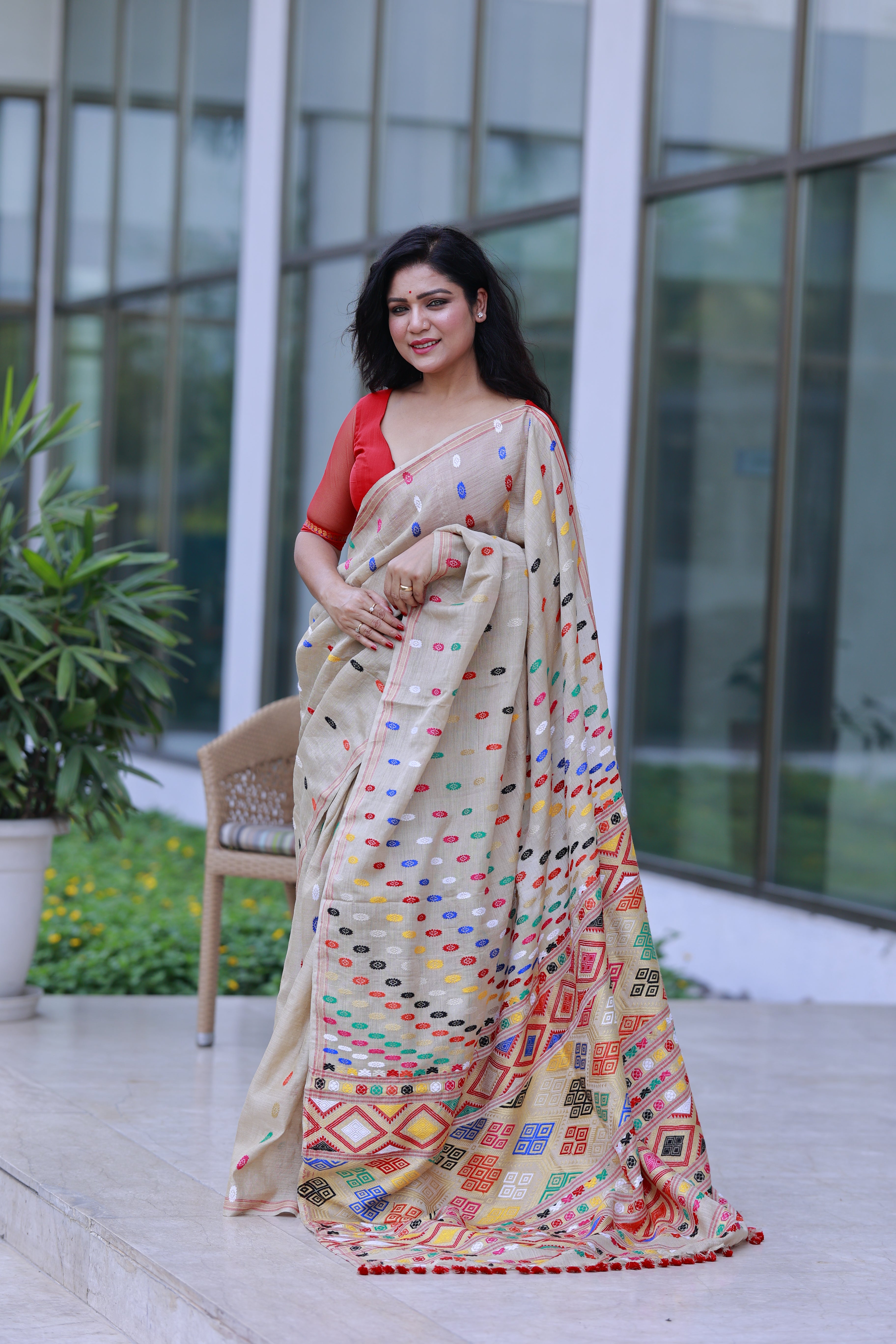 HANDWOVEN ASSAM GI MUGA SILK SAREE MSS01