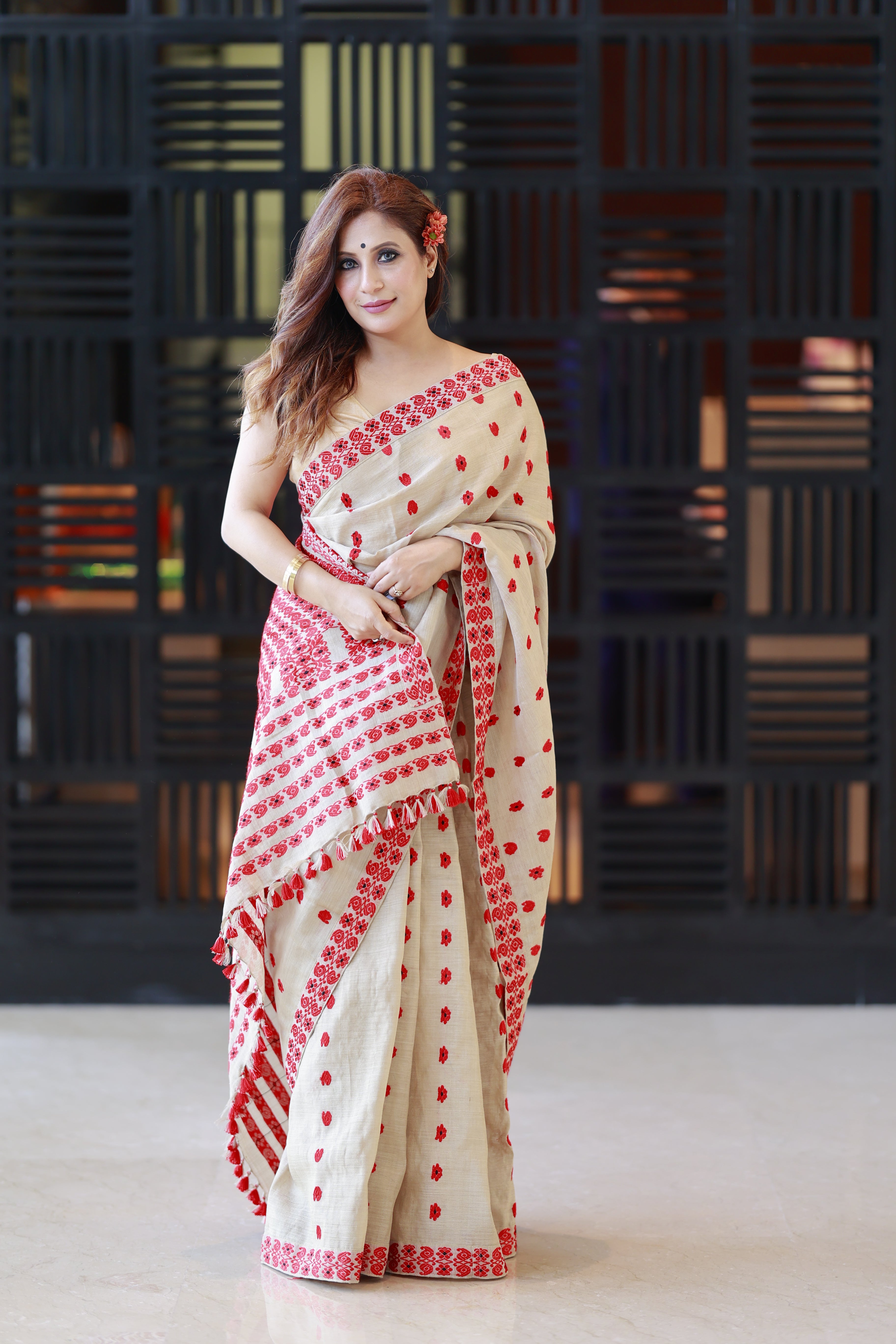 HANDWOVEN ASSAM GI MUGA SILK SAREE MSS05