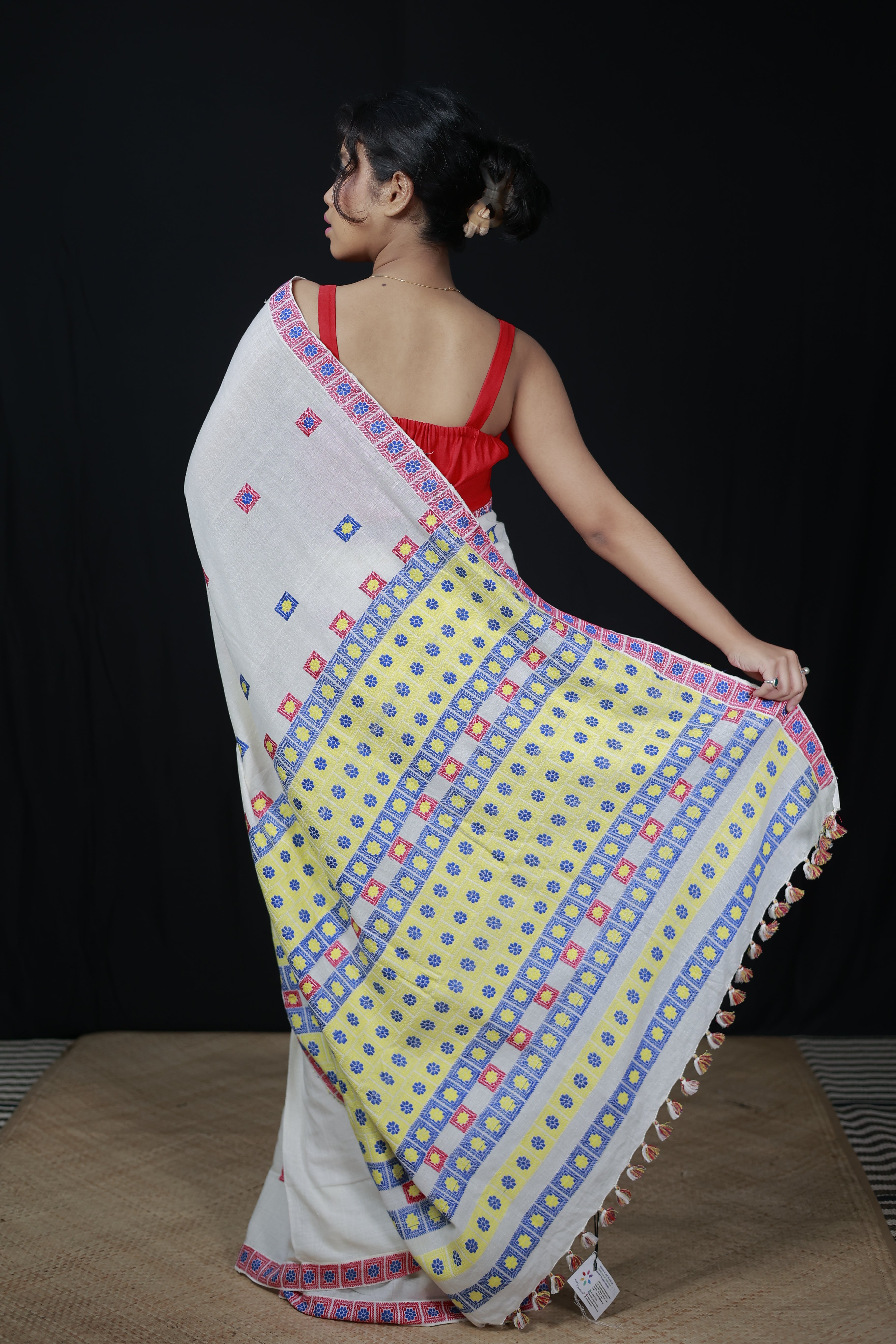 HANDWOVEN NATURAL DYE ASSAM AHIMSA (ERI) SILK SAREE ESS03