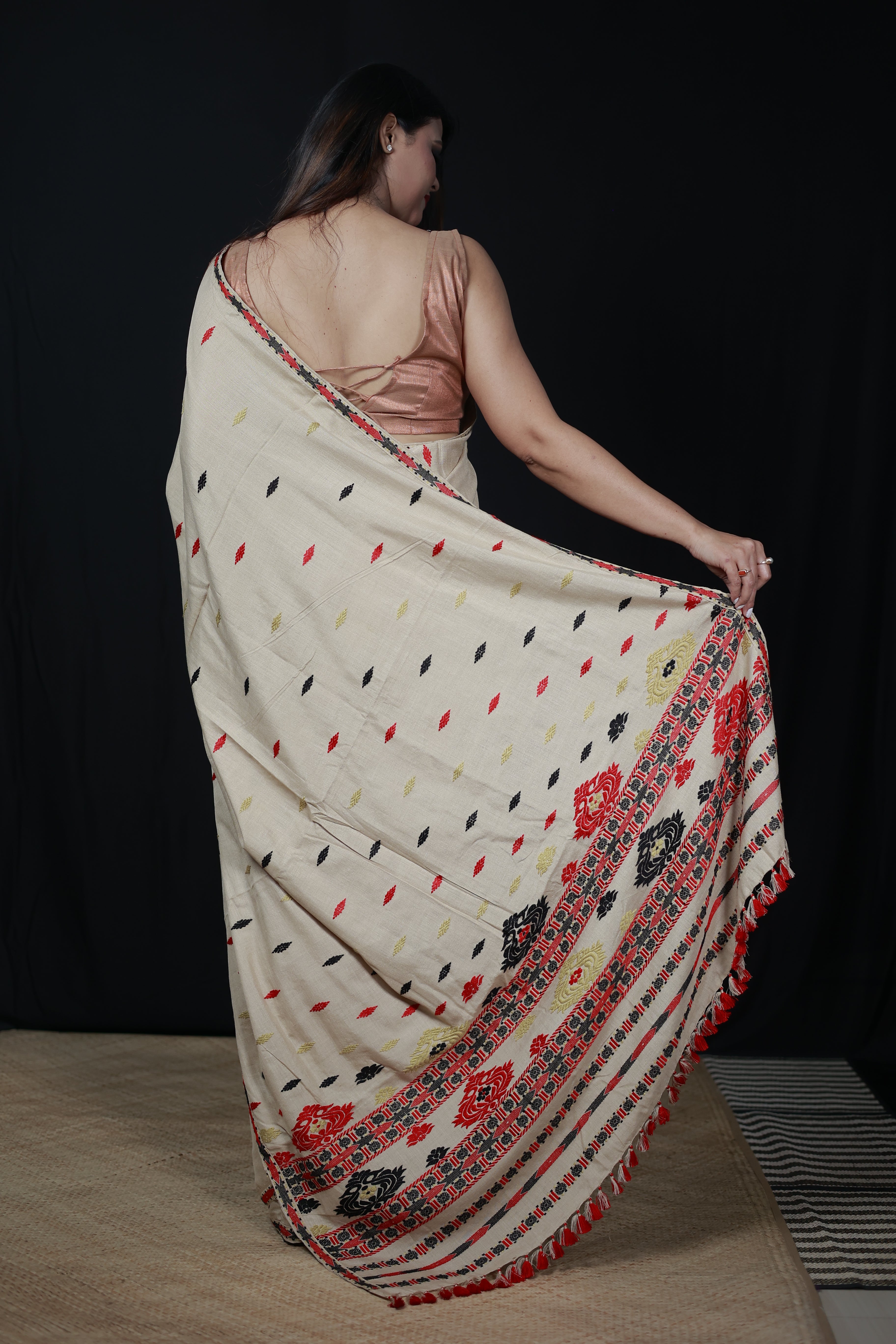 HANDWOVEN ASSAM GI MUGA SILK SAREE MSS02