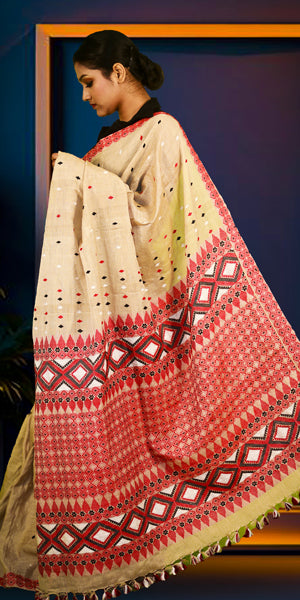 HANDWOVEN ASSAM GI MUGA SILK SAREE MSS06