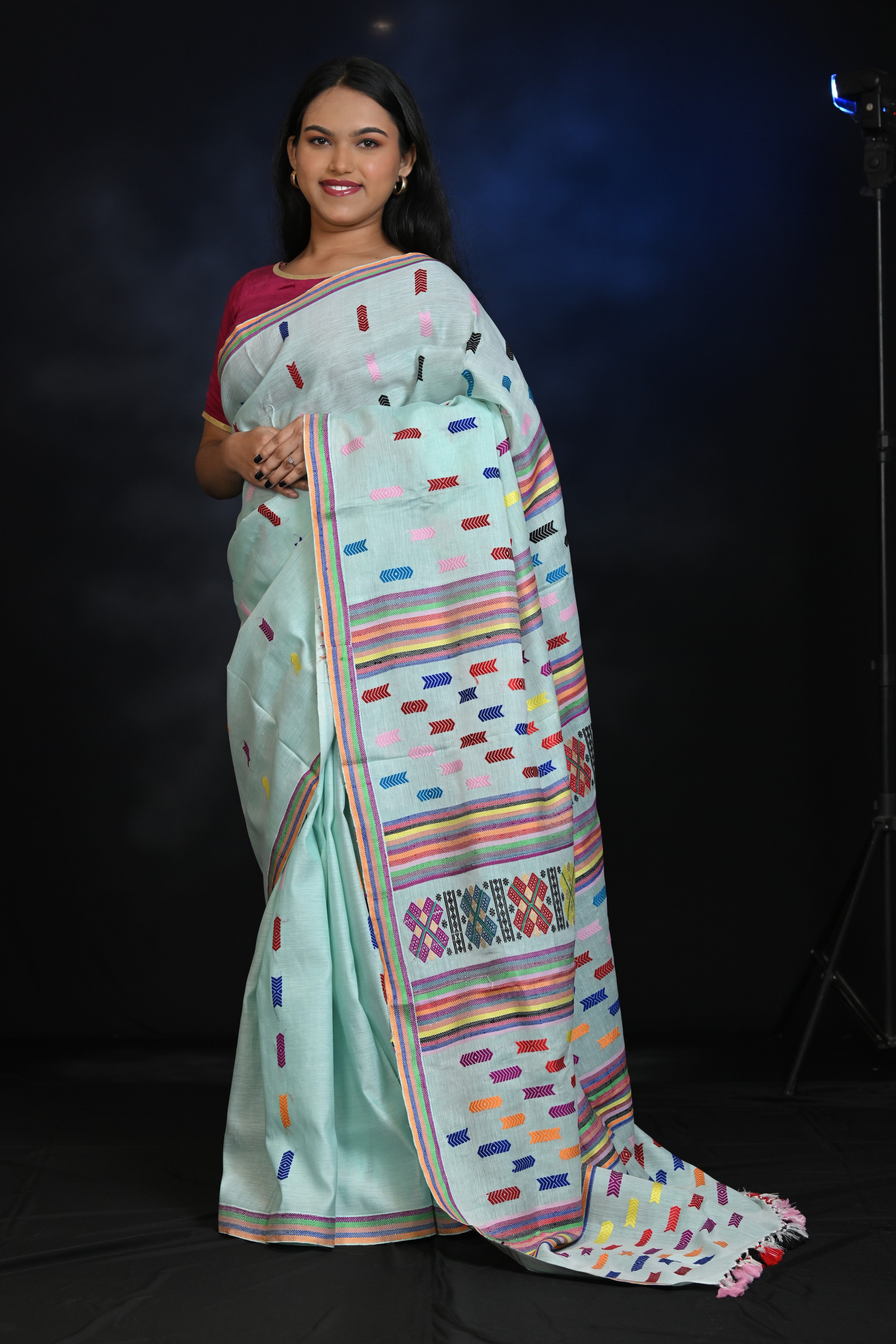 HANDWOVEN ASSAM GI MESSING DESIGN COTTON SAREE CS7632