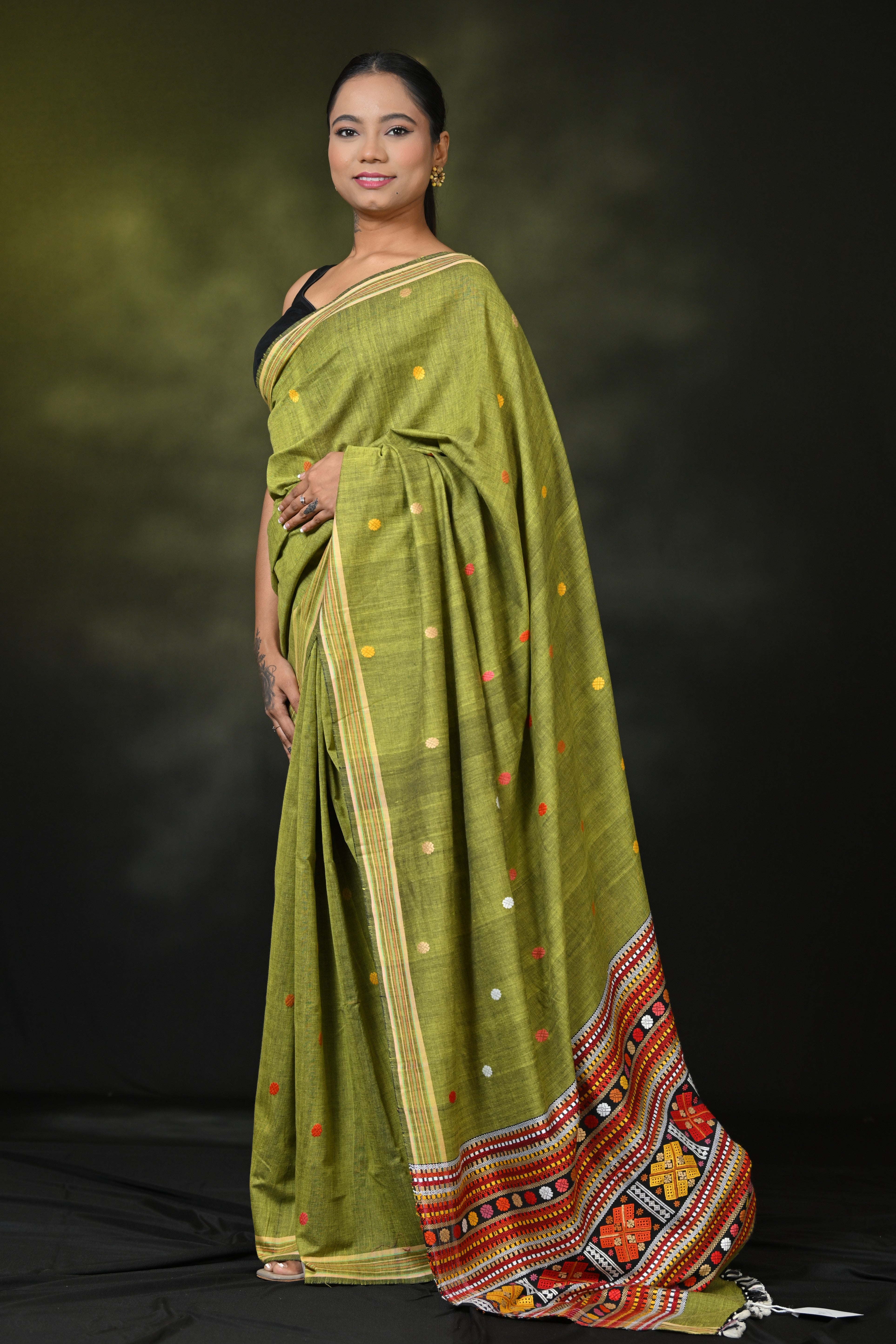 HANDWOVEN ASSAM GI MESSING DESIGN COTTON SAREE CS7219