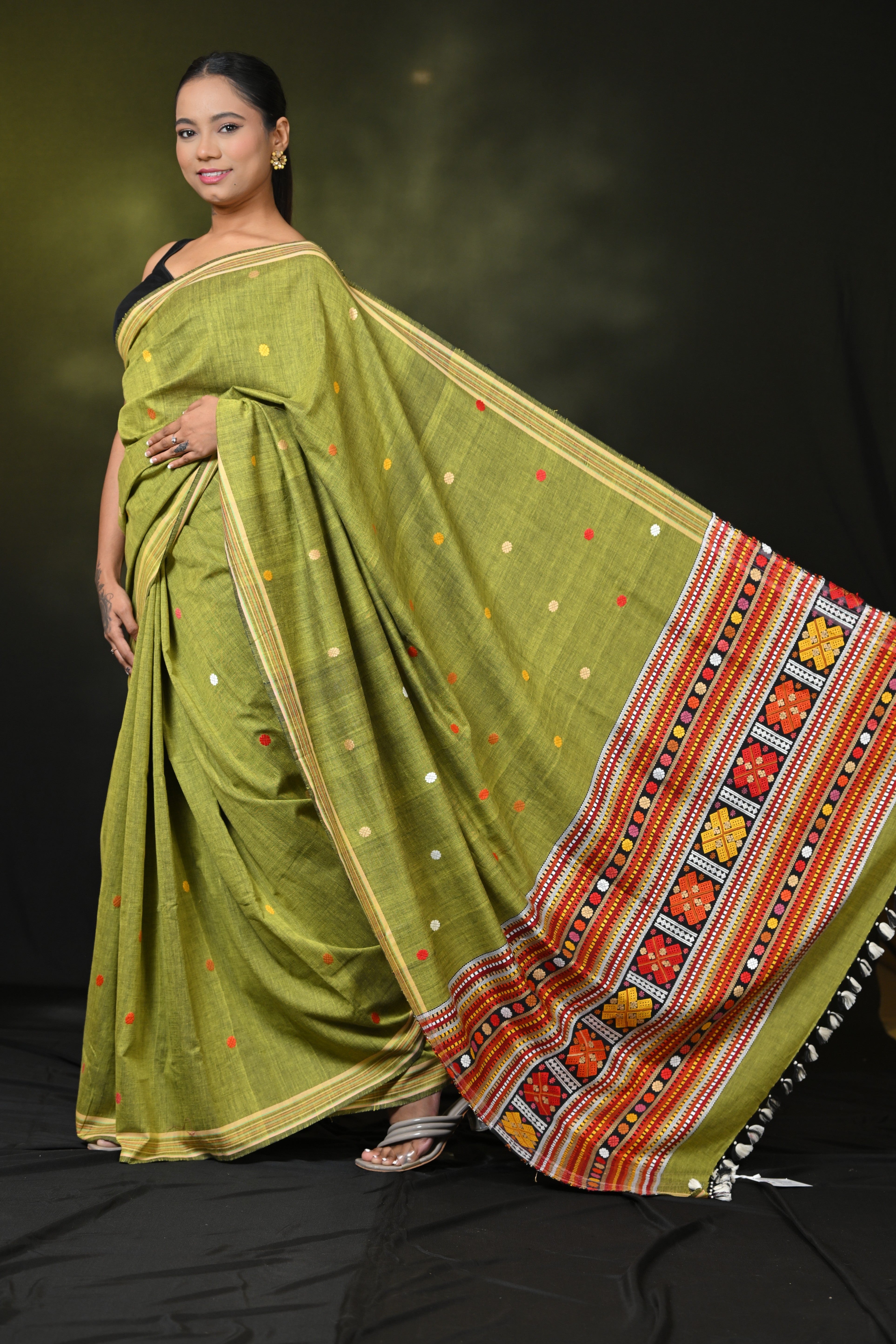 HANDWOVEN ASSAM GI MESSING DESIGN COTTON SAREE CS7219